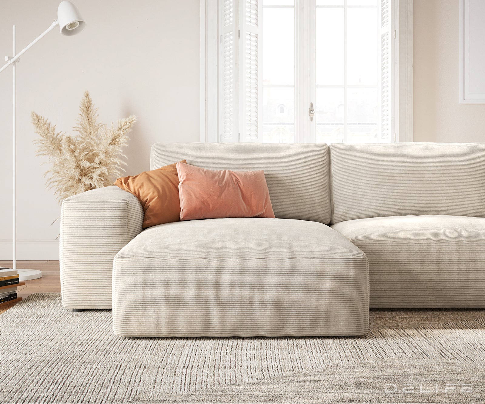 Velika kotna garnitura Lanzo XL 364x258cm, Material: Rebrasta tkanina