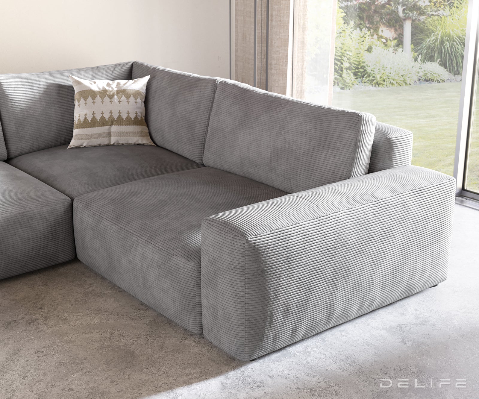 Velika kotna garnitura Lanzo XL 364x258cm, Material: Rebrasta tkanina