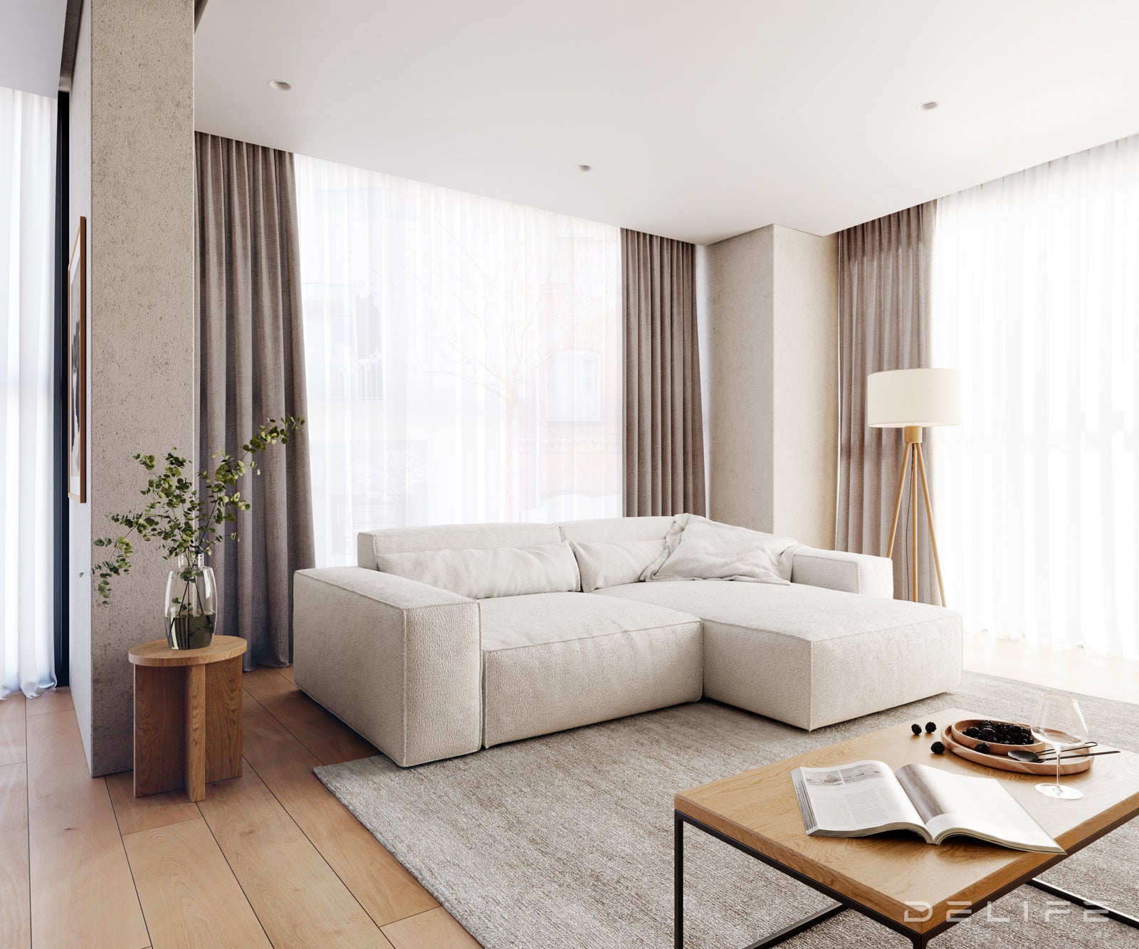 Kotna sedežna garnitura Sirpio XL 266x173cm, Material: Bukle