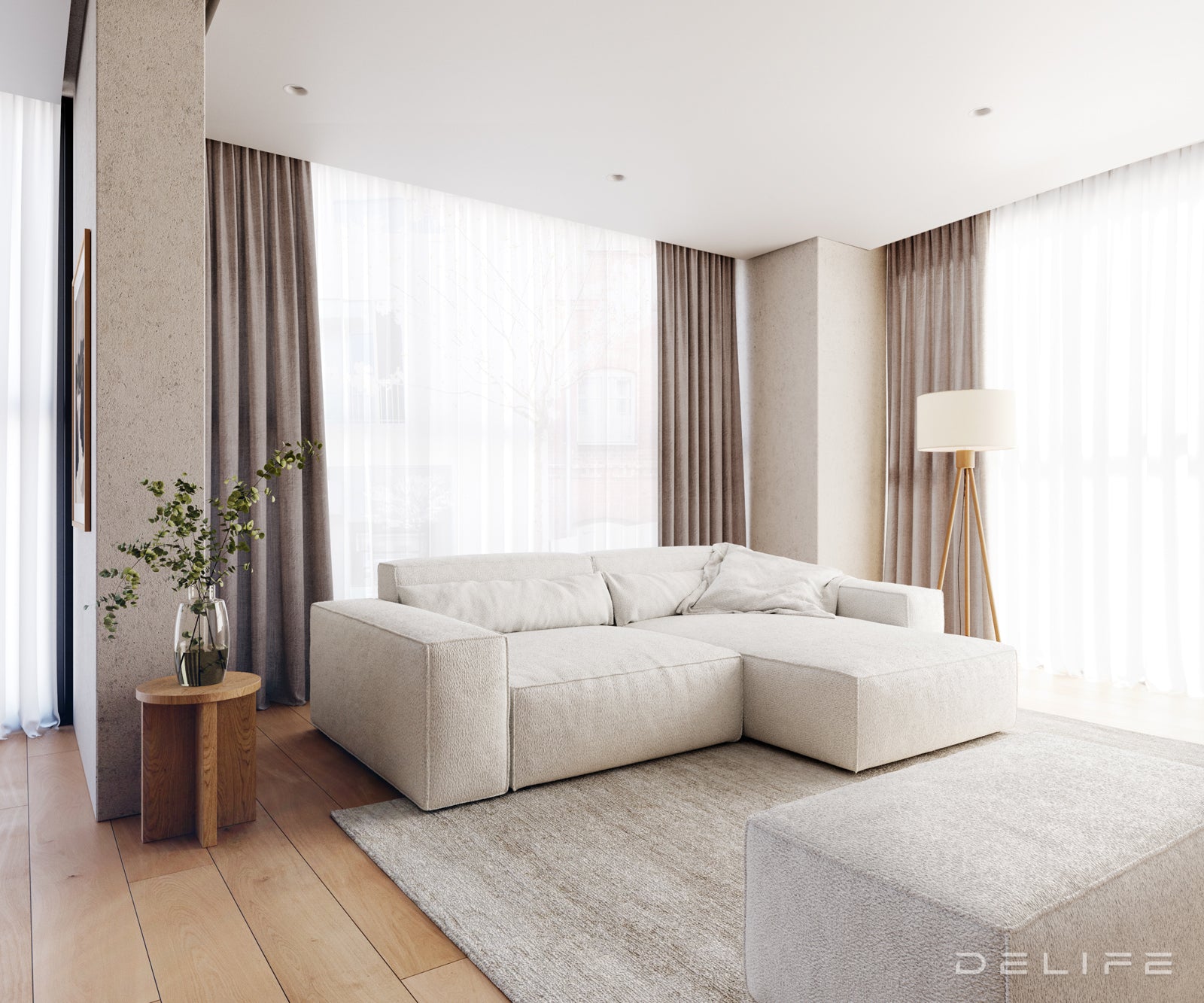 Kotna sedežna garnitura Sirpio XL 266x173cm, Material: Bukle