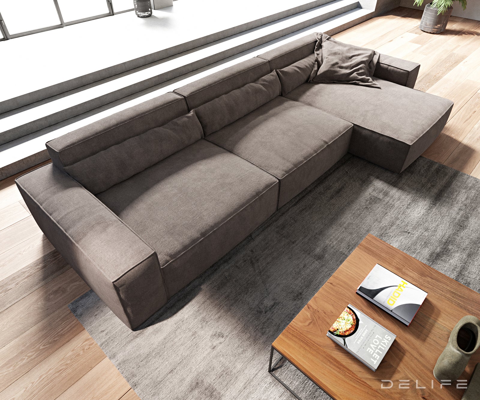 Kotna sedežna garnitura Sirpio XL 370x173cm, Material: Mikrofibra