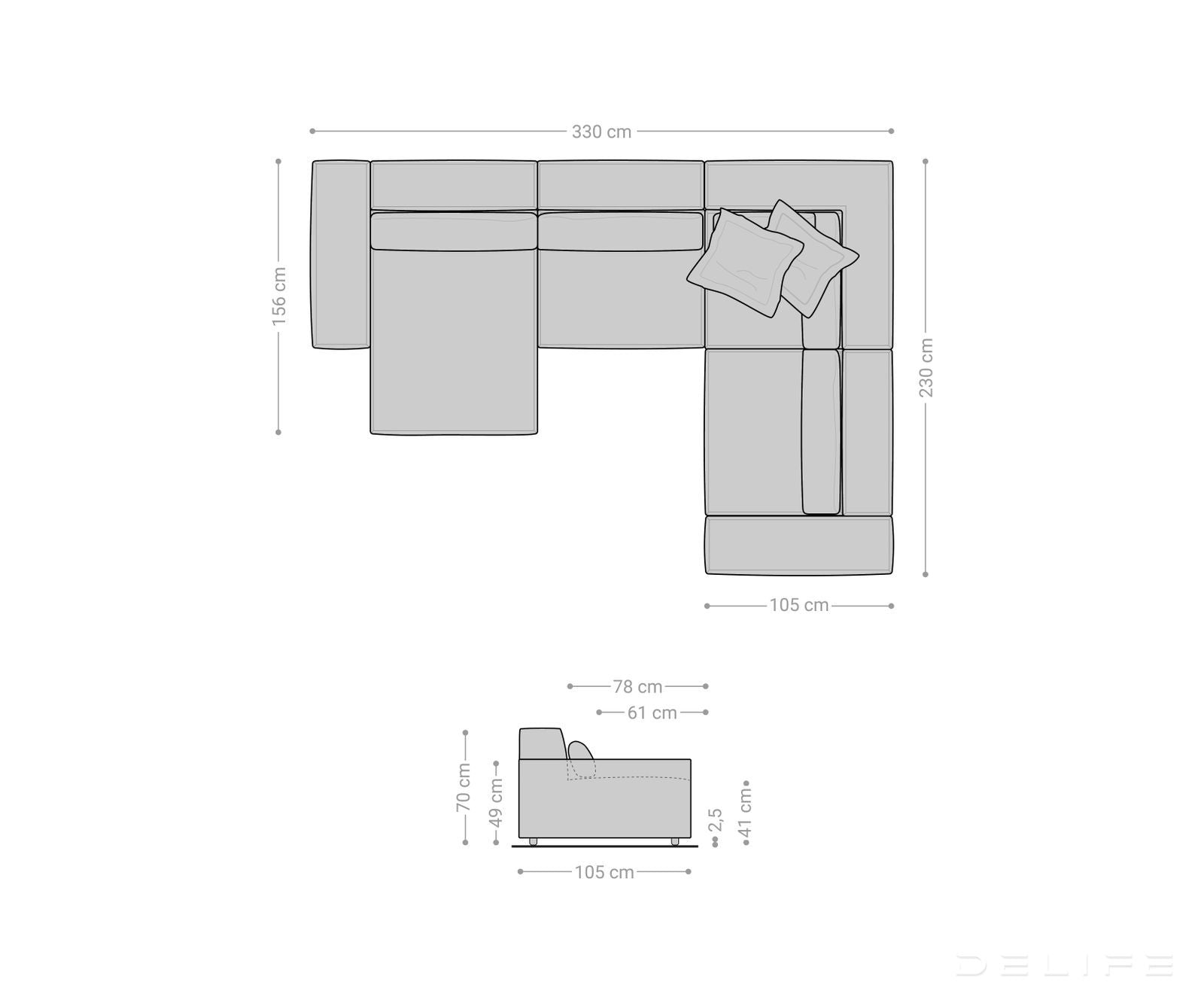 Velika kotna sedežna garnitura Sirpio L 330x230cm, Material: Mikrofibra
