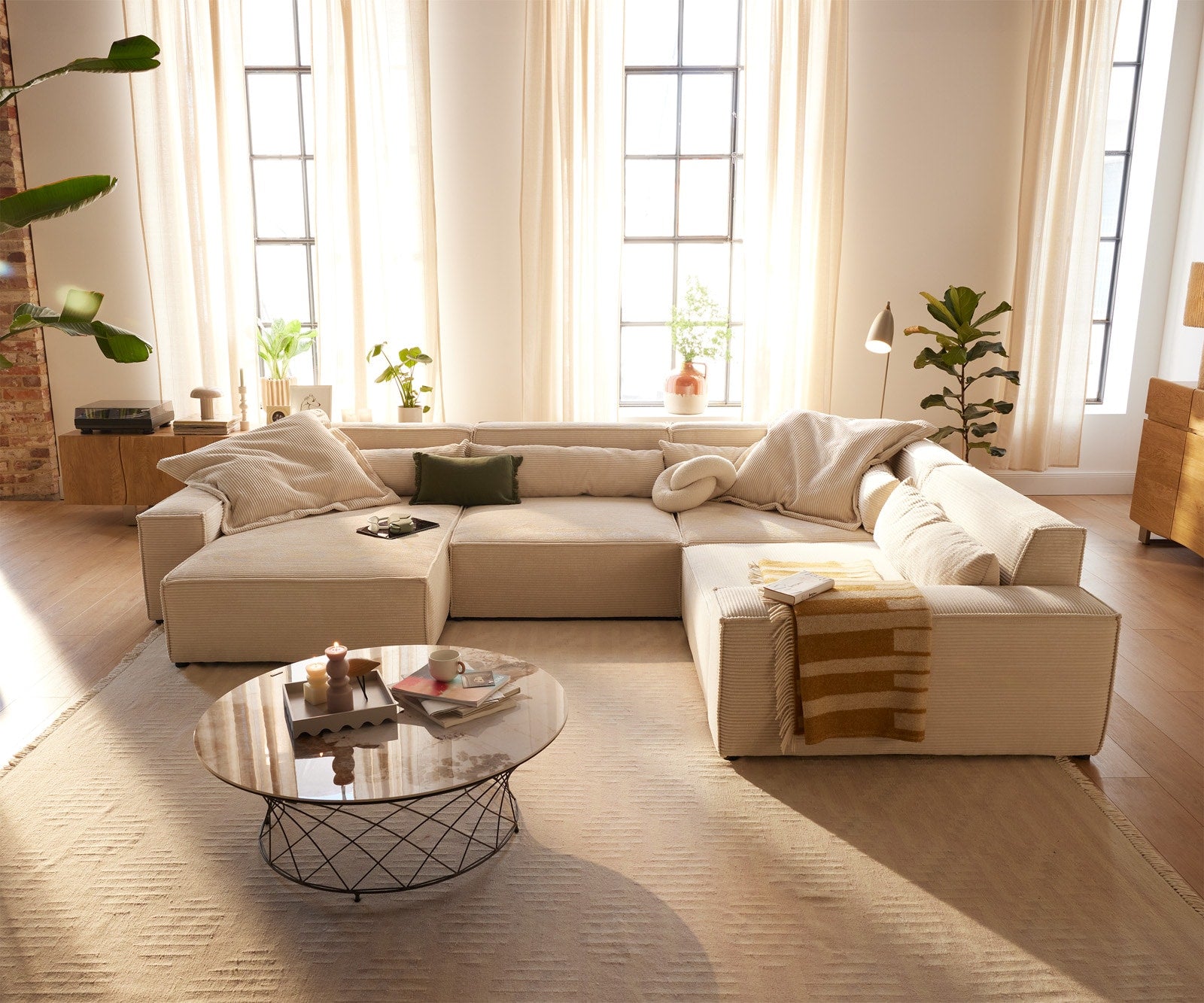 Velika kotna sedežna garnitura Sirpio XL 360x258cm, Material: Rebrasta tkanina