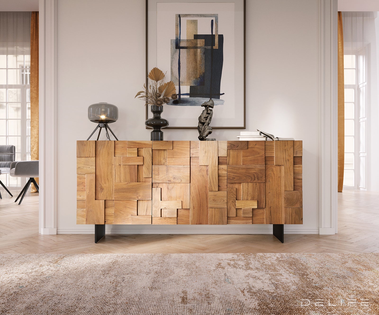 Komoda s predalnikom, 175x40cm, Material: Akacija