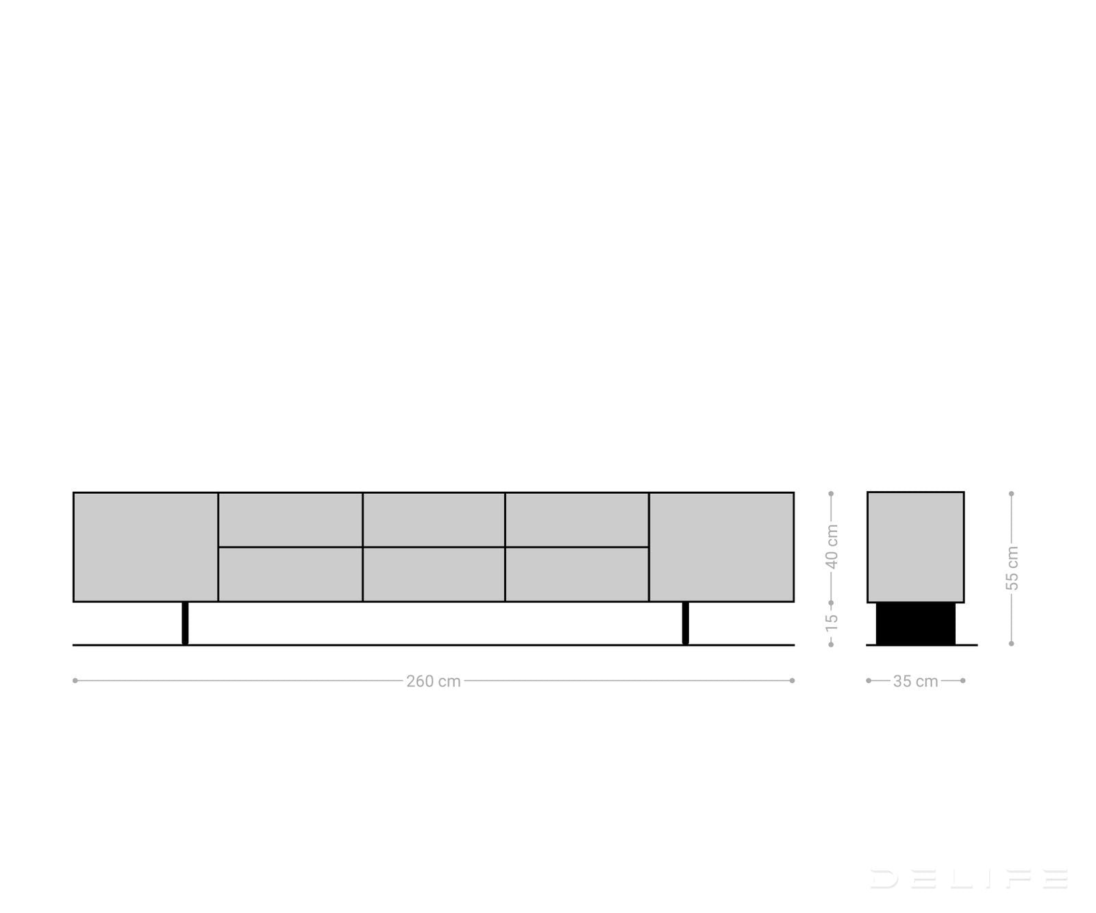 Komoda Solu, Material: Akacija