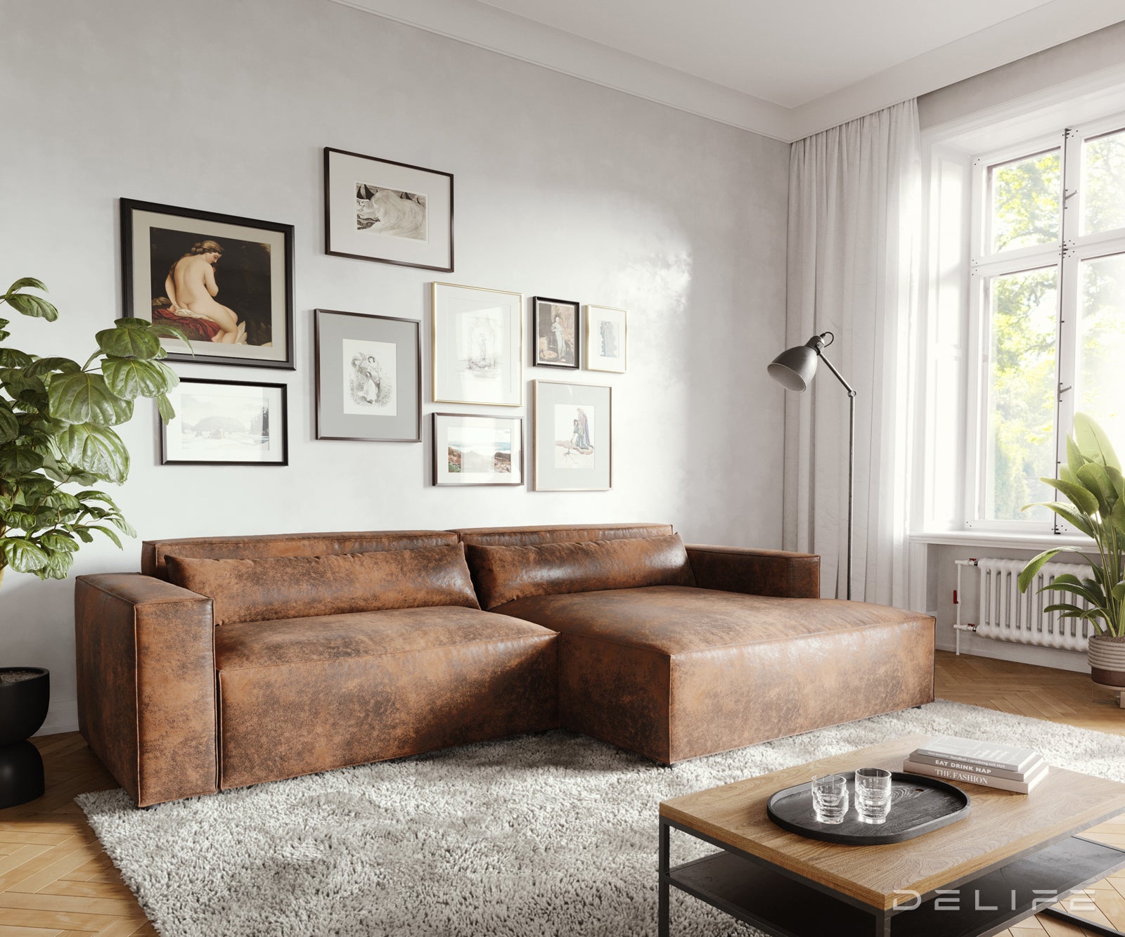 Kotna garnitura Brom 260x174cm, Material: Umetno usnje