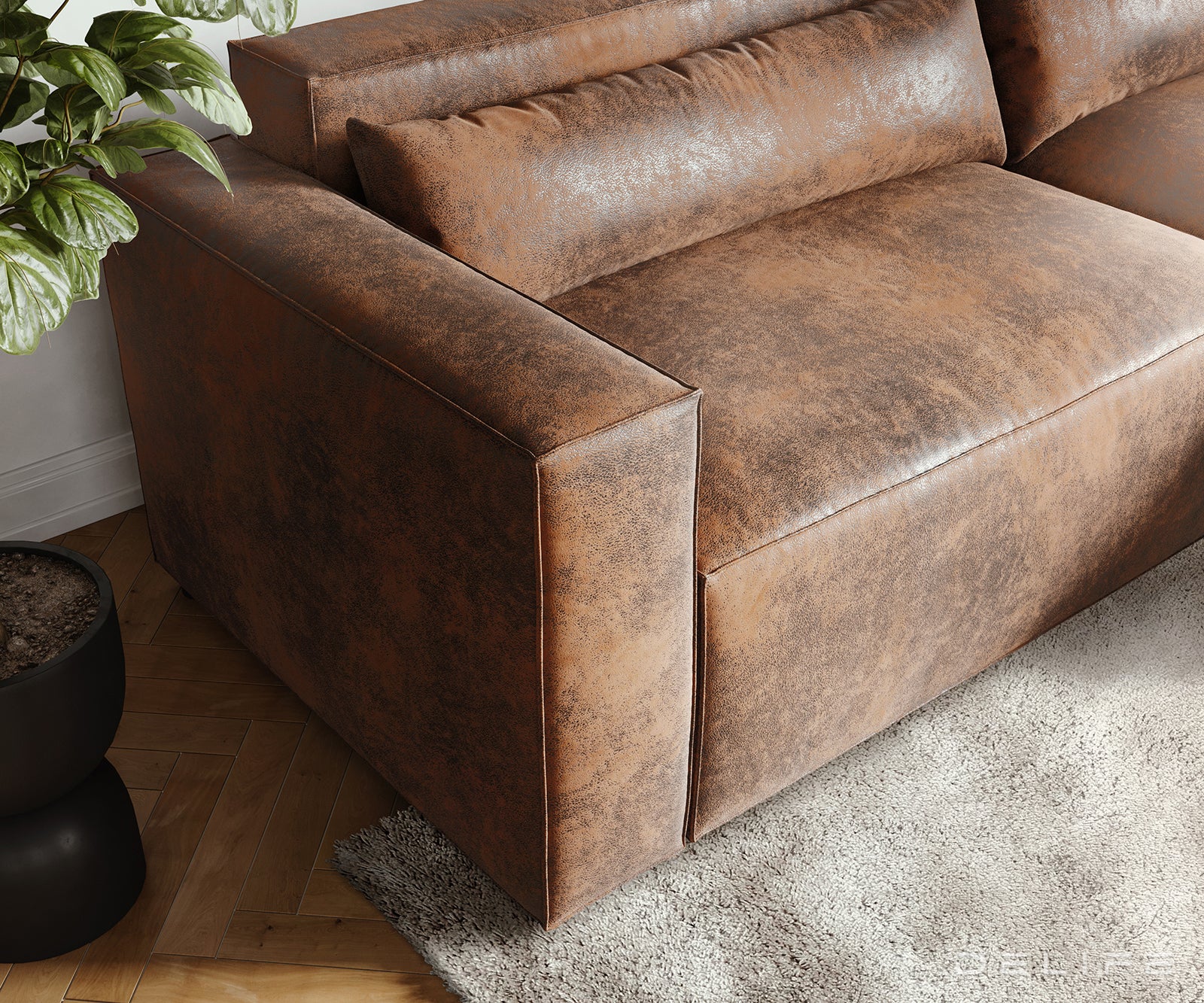 Kotna garnitura Brom 260x174cm, Material: Umetno usnje