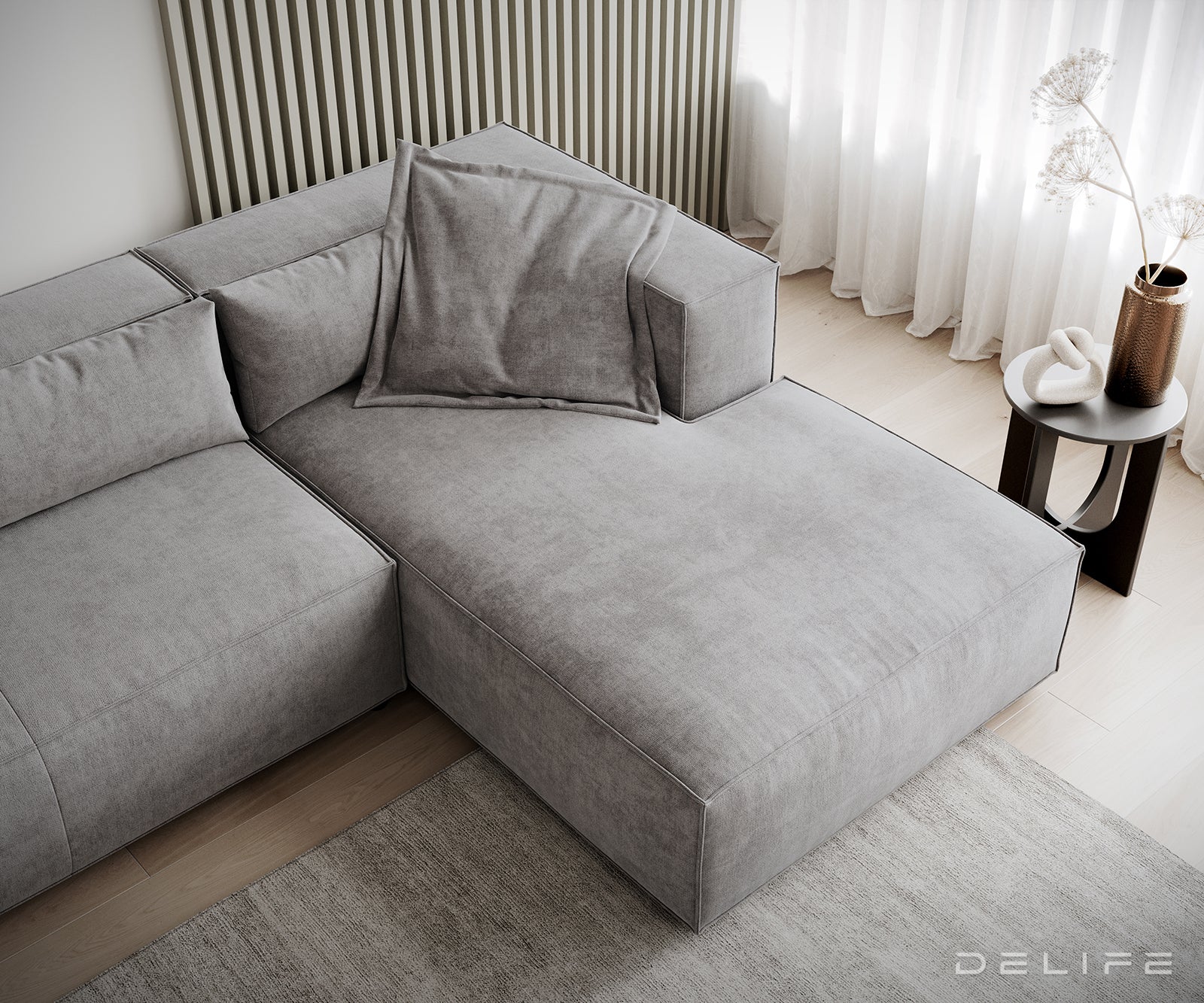 Kotna sedežna garnitura Brom 260x174cm, Material: Mikrofibra