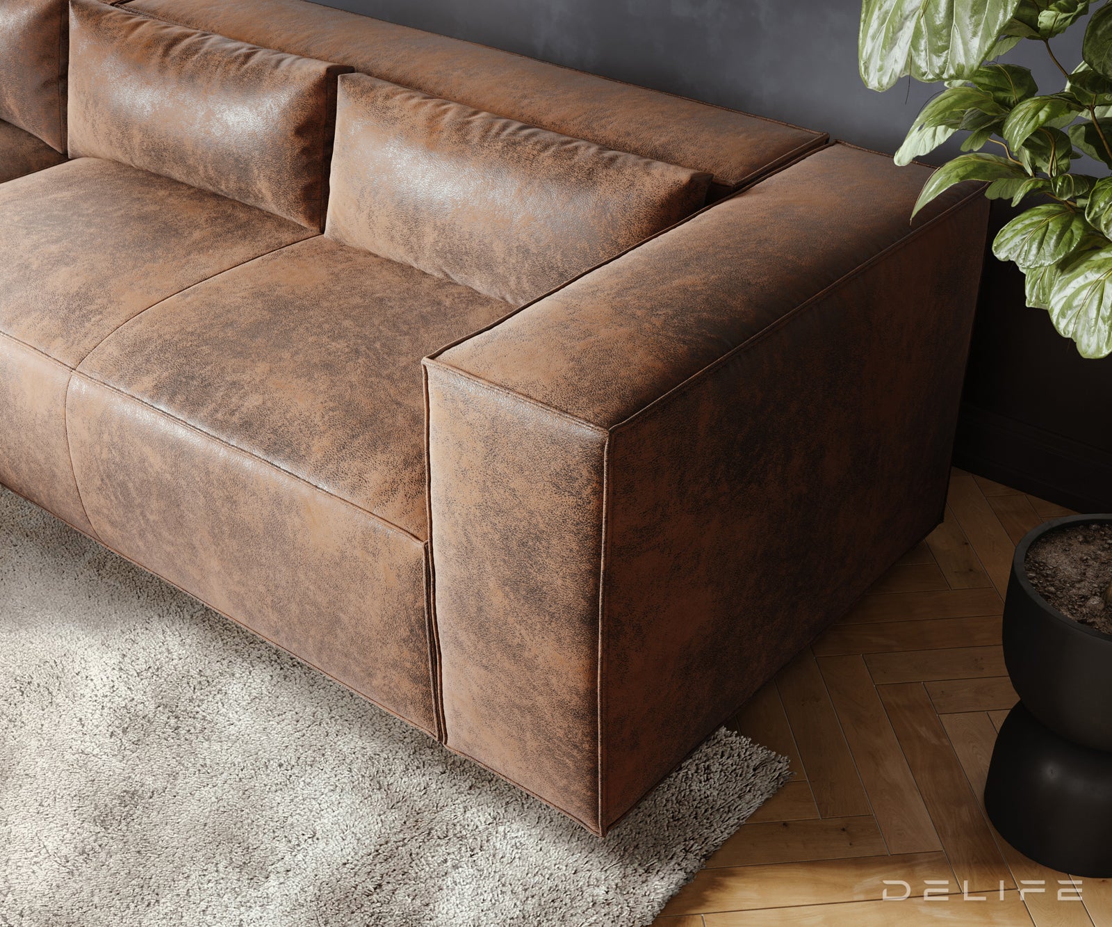 Kotna garnitura Brom 260x174cm, Material: Umetno usnje