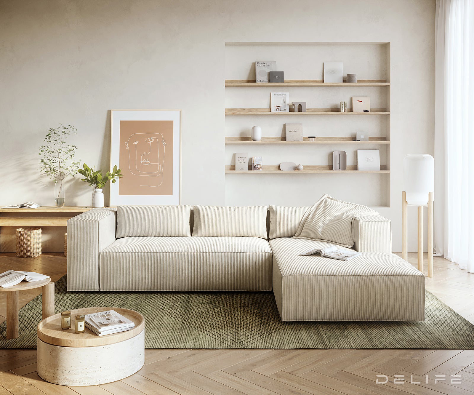 Kotna garnitura Brom 260x174cm, Material: Rebrasta tkanina