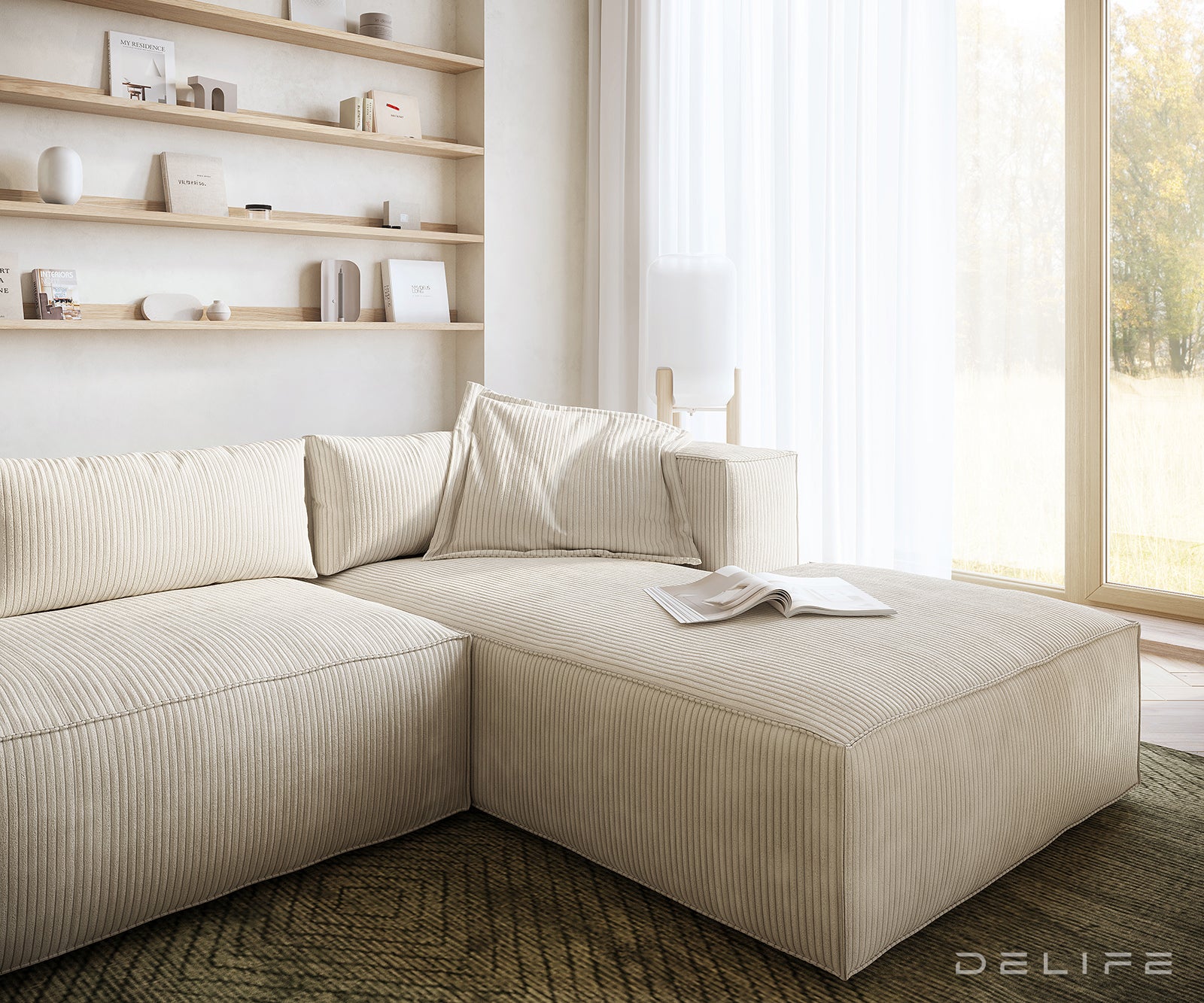 Kotna garnitura Brom 260x174cm, Material: Rebrasta tkanina