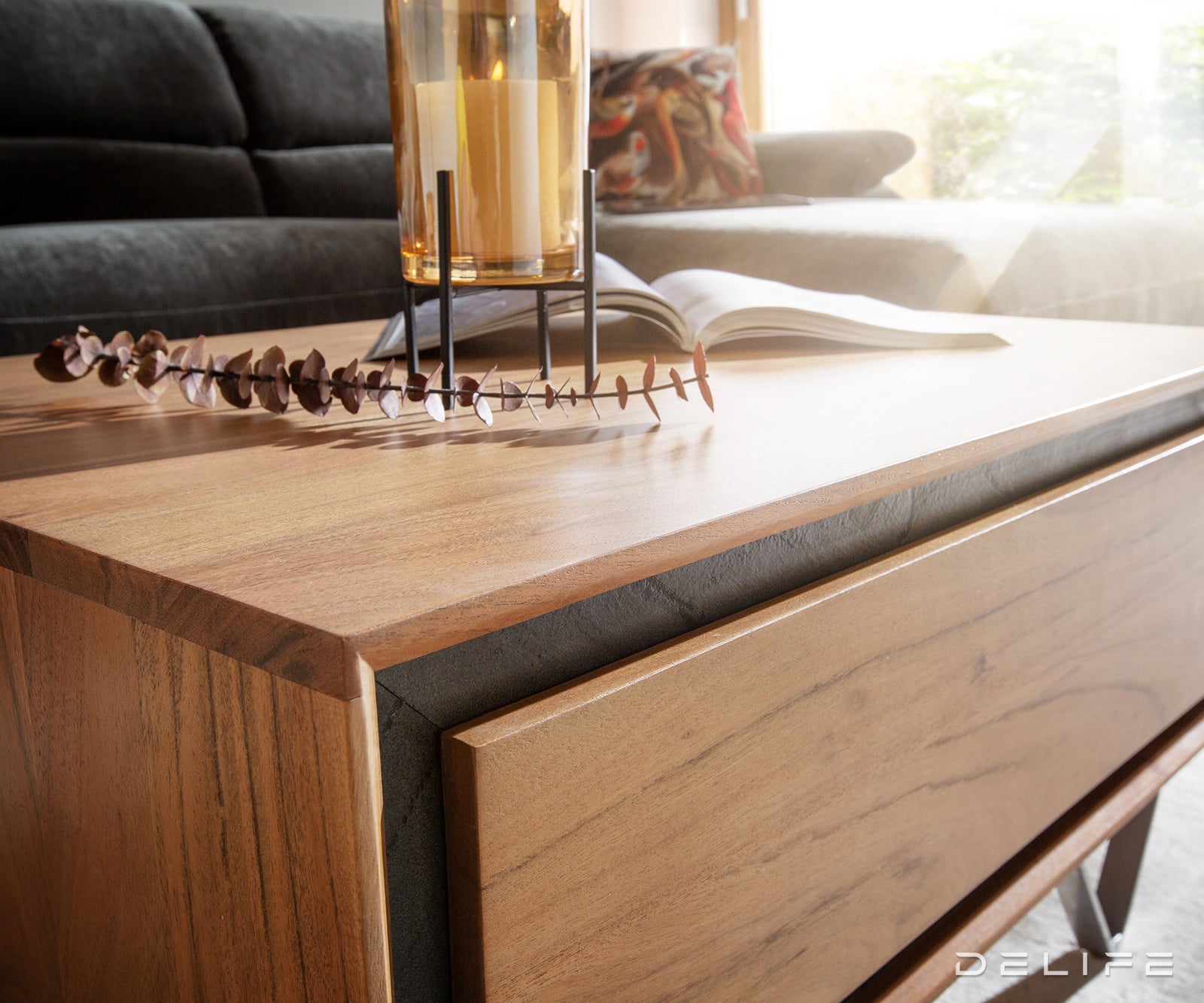 Klubska mizica Anaya 100x50cm, Material: Akacija