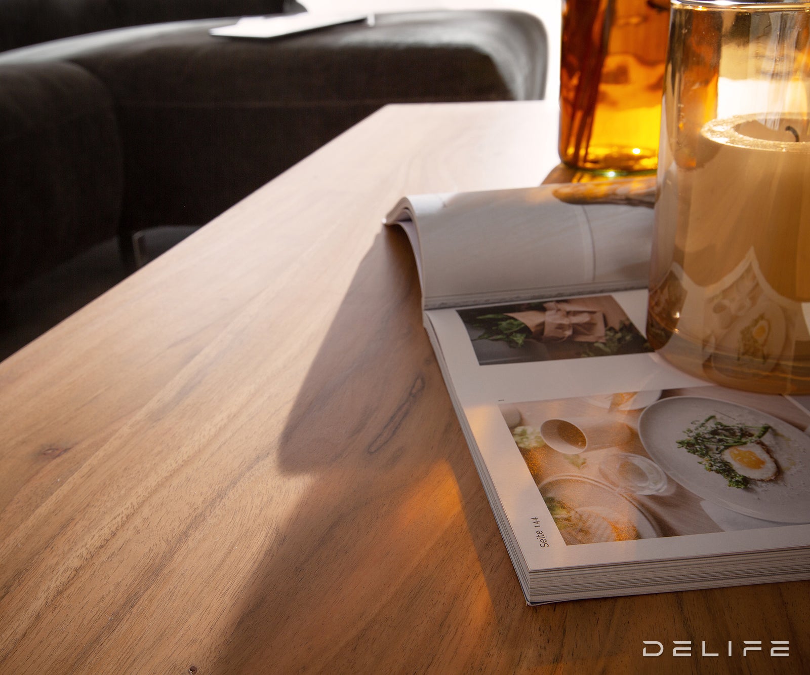 Klubska mizica Anaya 100x50cm, Material: Akacija