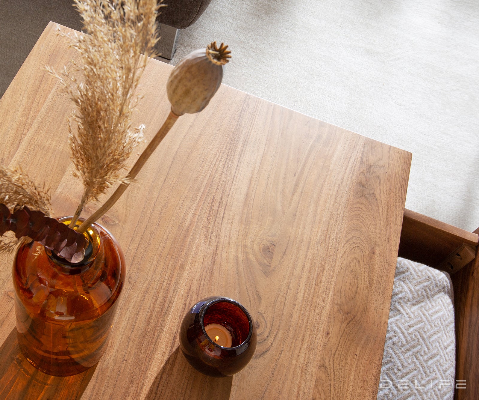 Klubska mizica Stonegrace 115x60cm, Material: Akacija