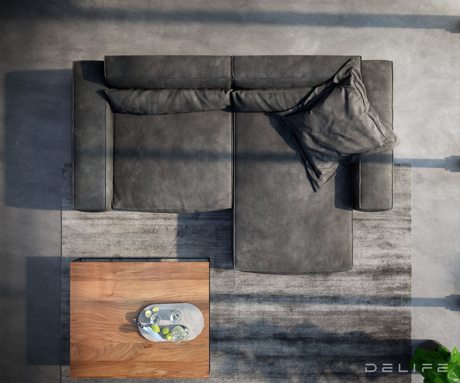 Kotna sedežna garnitura Sirpio XL 266x173cm, Material: Umetno usnje