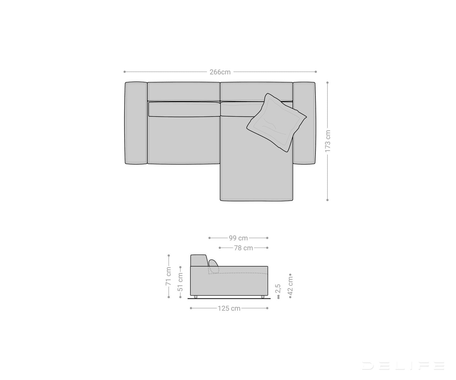 Kotna sedežna garnitura Sirpio XL 266x173cm, Material: Umetno usnje