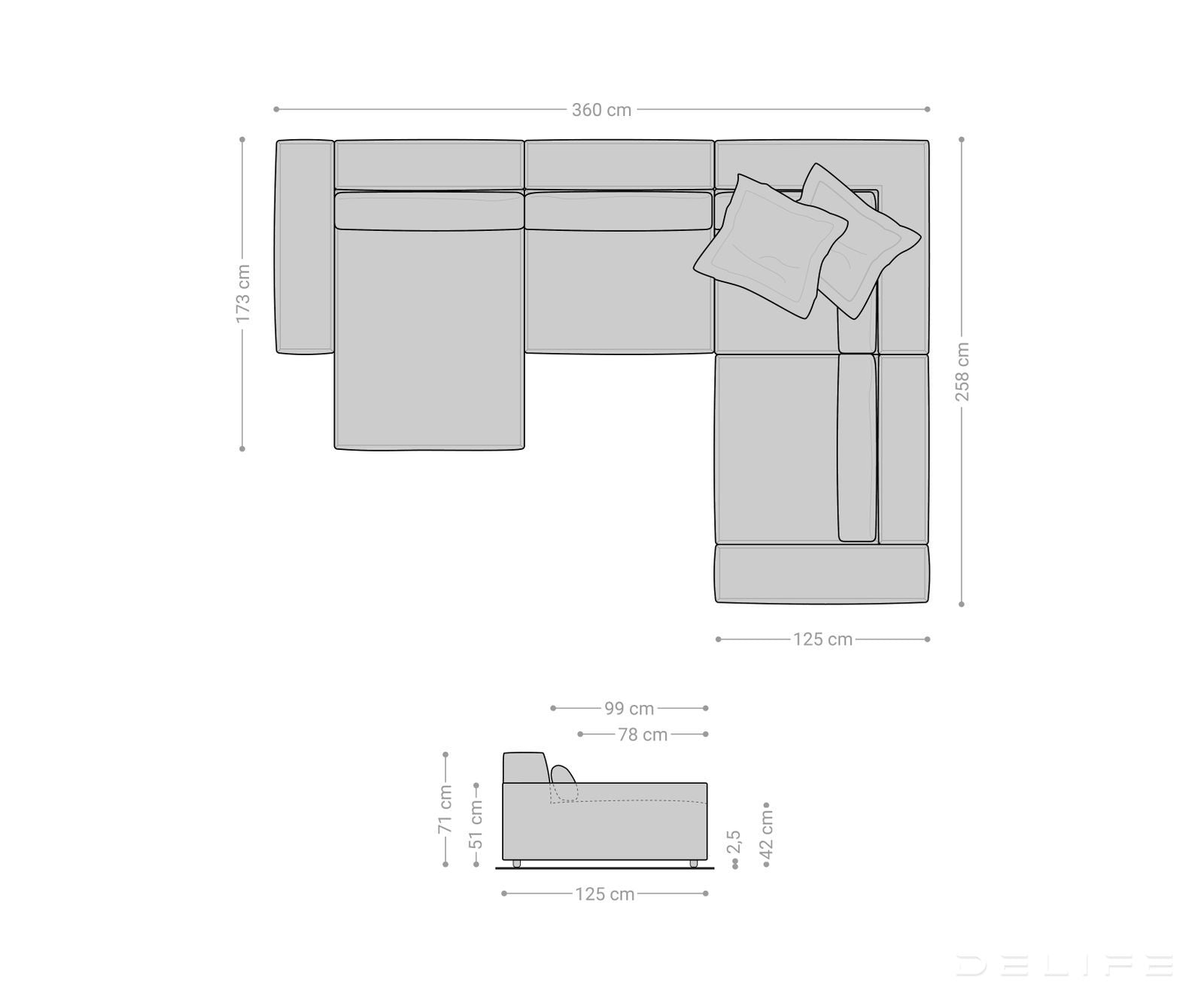 Velika kotna sedežna garnitura Sirpio XL 360x258cm, Material: Umetno usnje