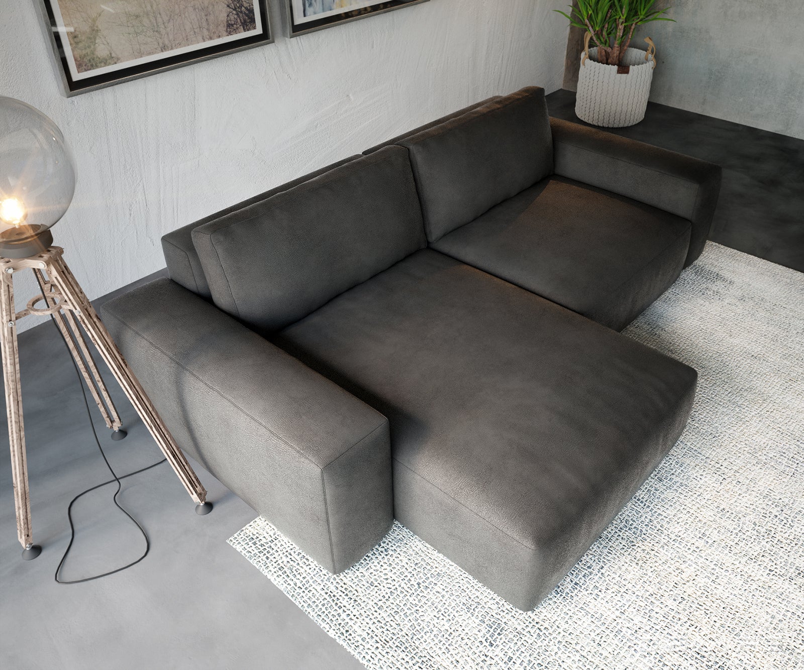 Kotna garnitura Lanzo XL, Material: Umetno usnje