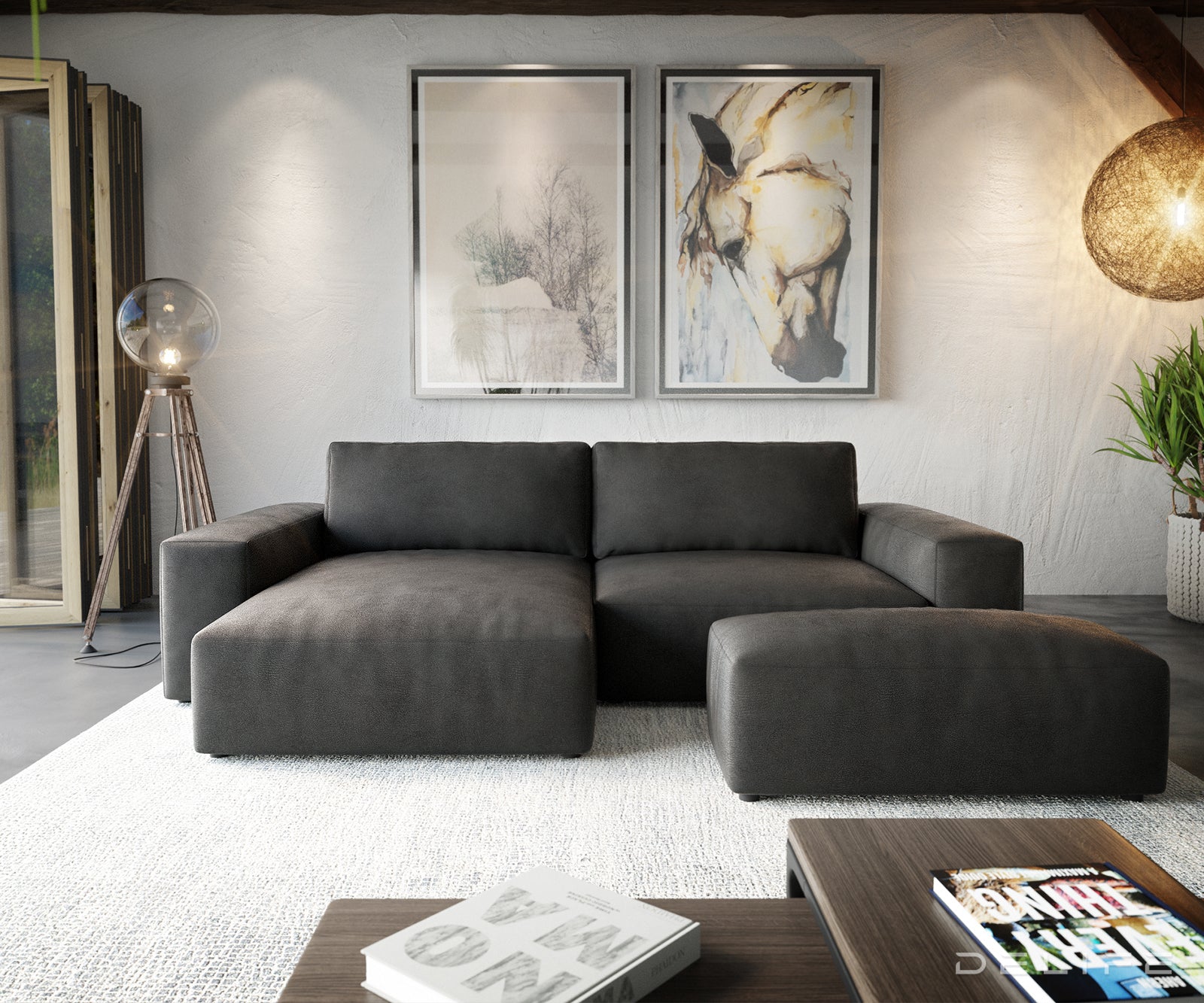 Kotna garnitura Lanzo XL, Material: Umetno usnje