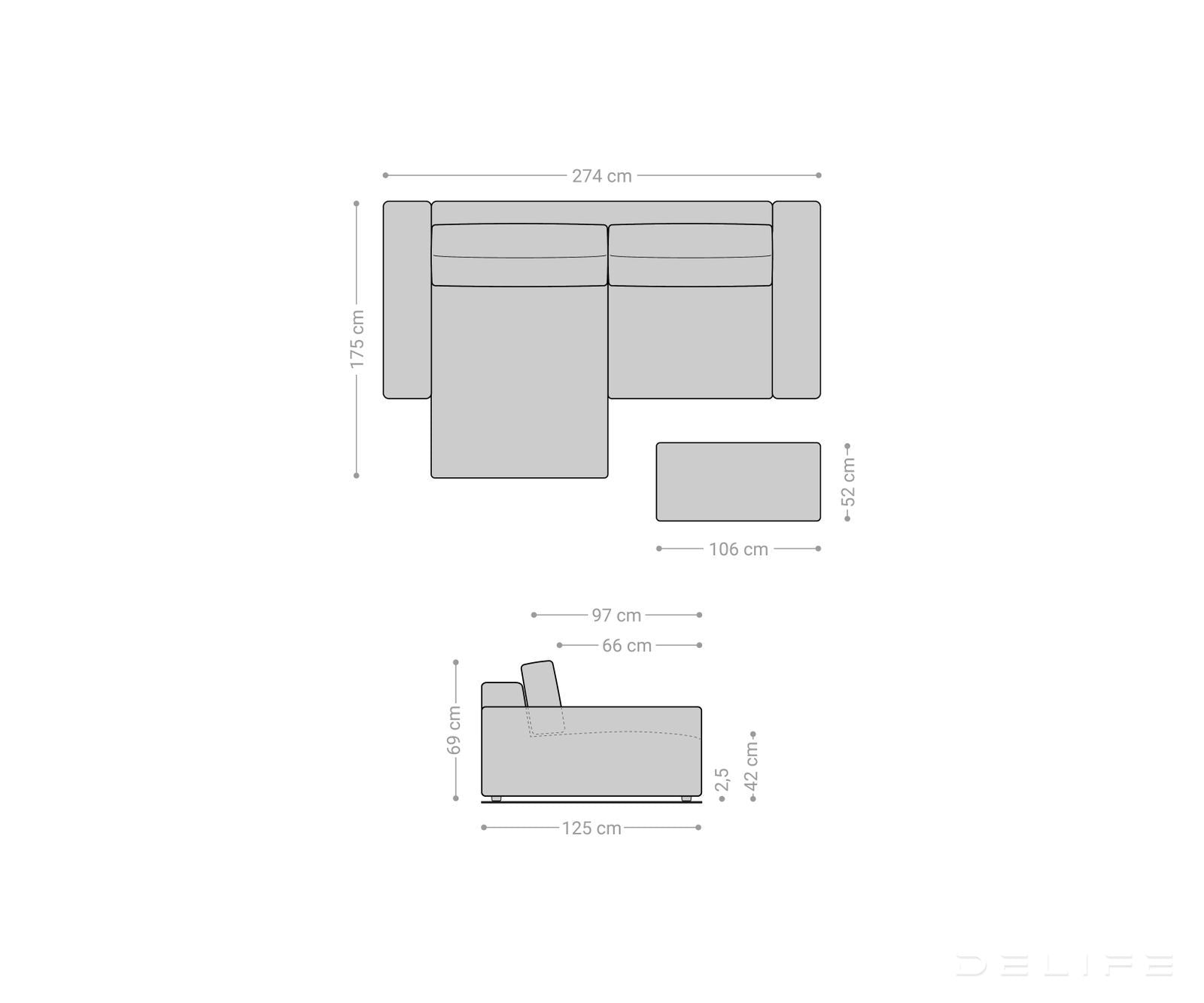 Kotna garnitura Lanzo XL, Material: Umetno usnje