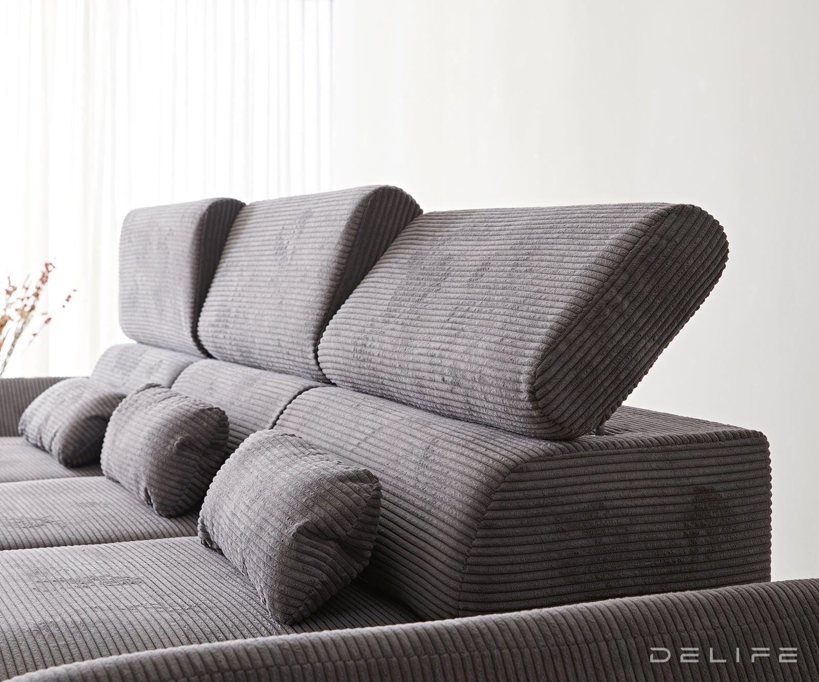 Kotna garnitura Evelio 320x201cm, Material: Rebrasta tkanina