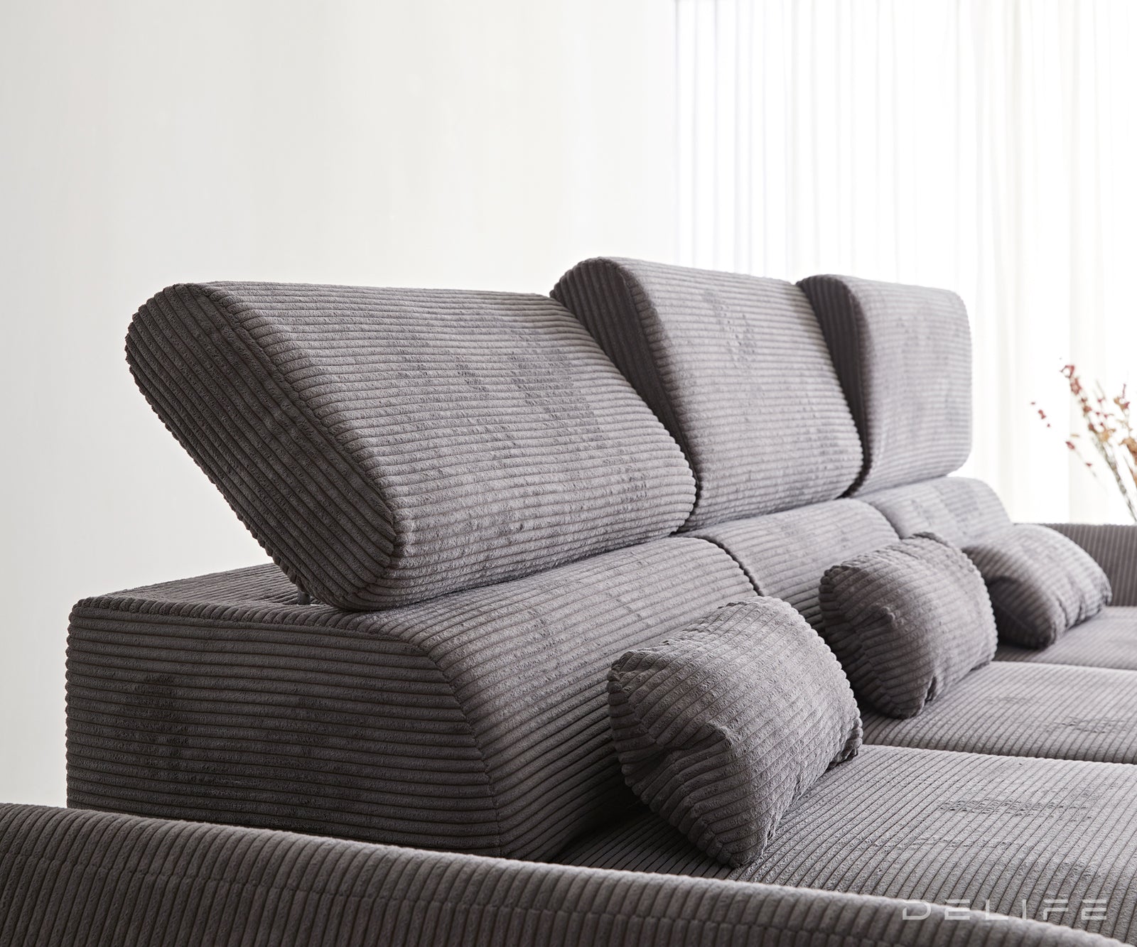 Kotna garnitura Evelio 320x201cm, Material: Rebrasta tkanina