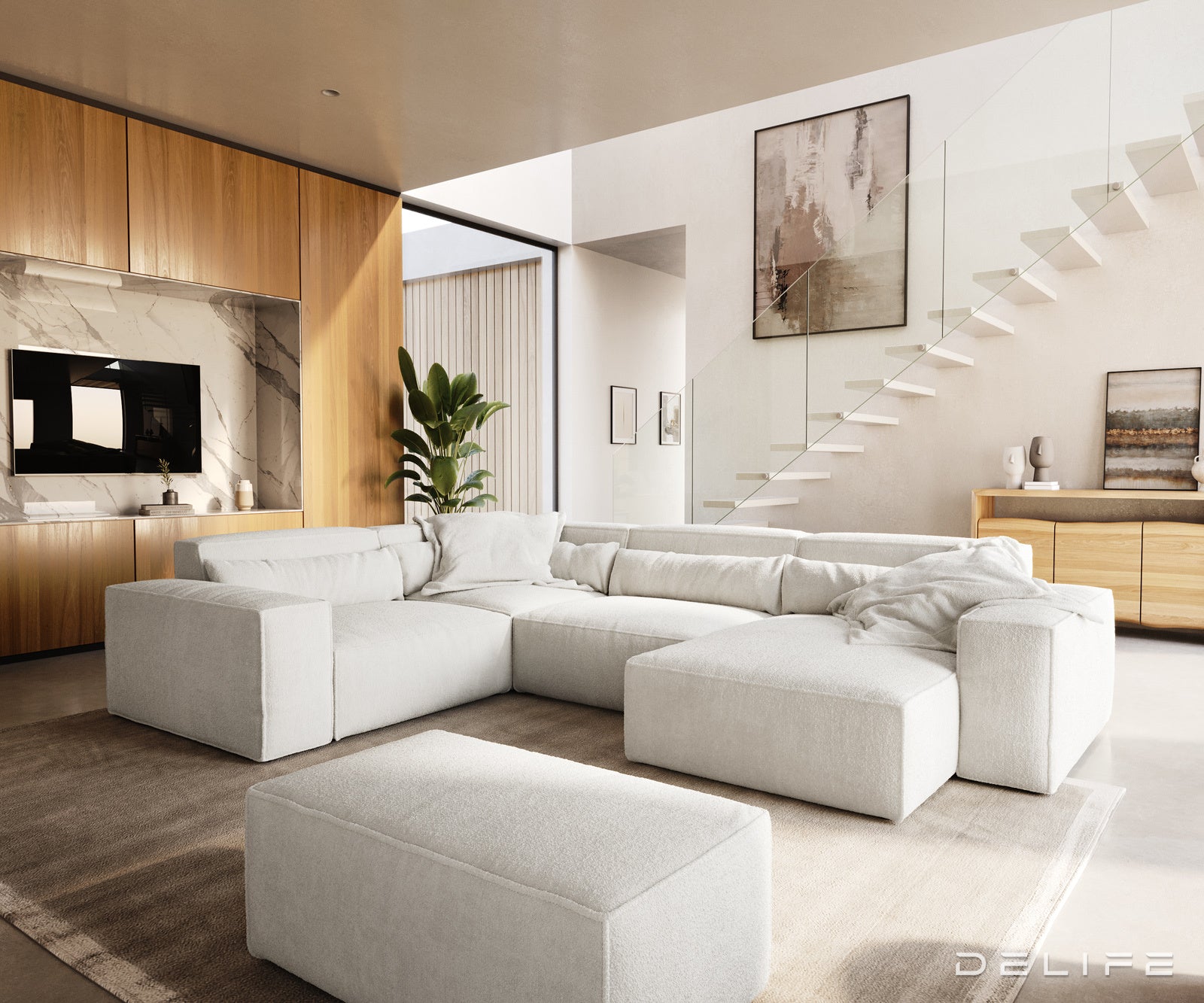 Velika kotna sedežna garnitura Sirpio XL 360x258cm, Material: Bukle