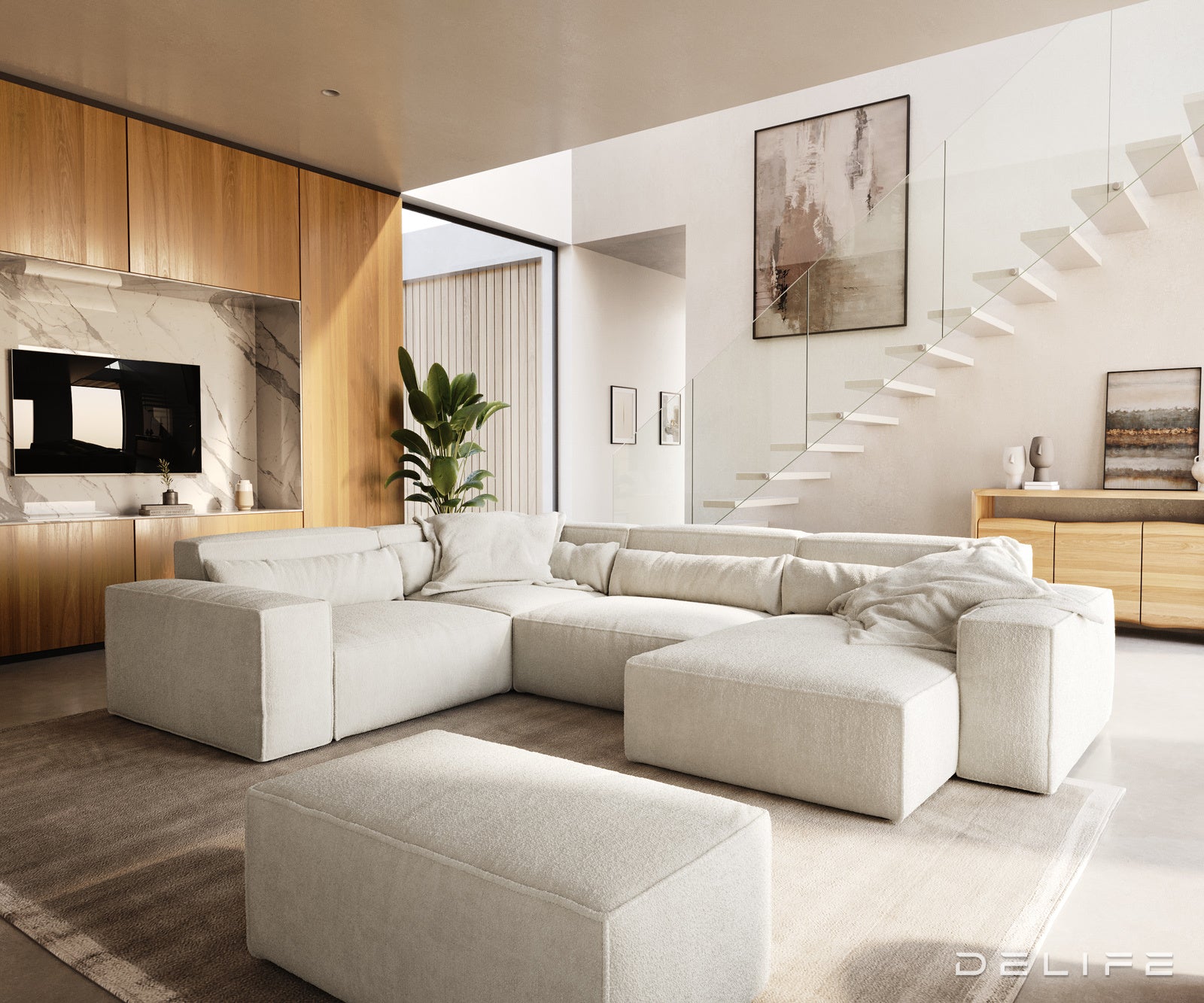 Velika kotna sedežna garnitura Sirpio XL 360x258cm, Material: Bukle