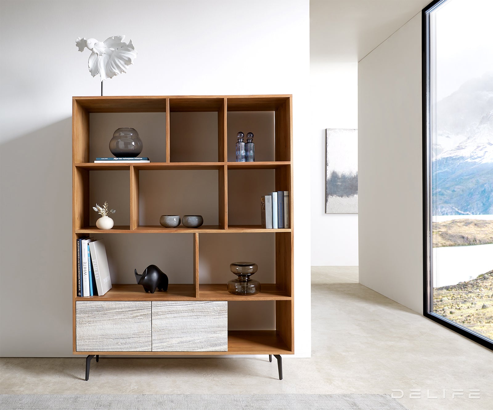 Visoka komoda Kleo, Material: Akacija