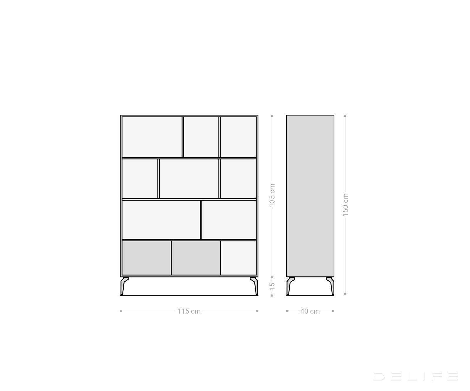 Visoka komoda Kleo, Material: Akacija