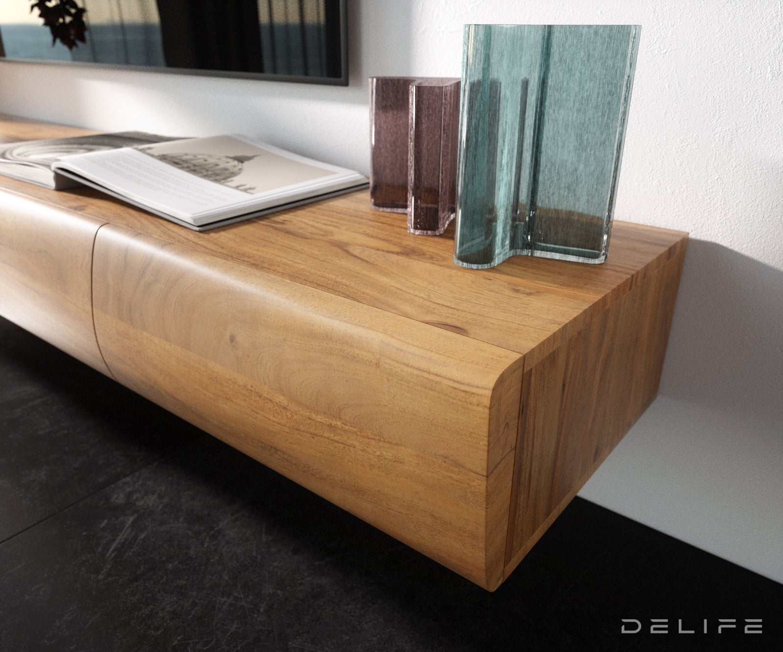 Nova komoda Live Edge, material: akacija