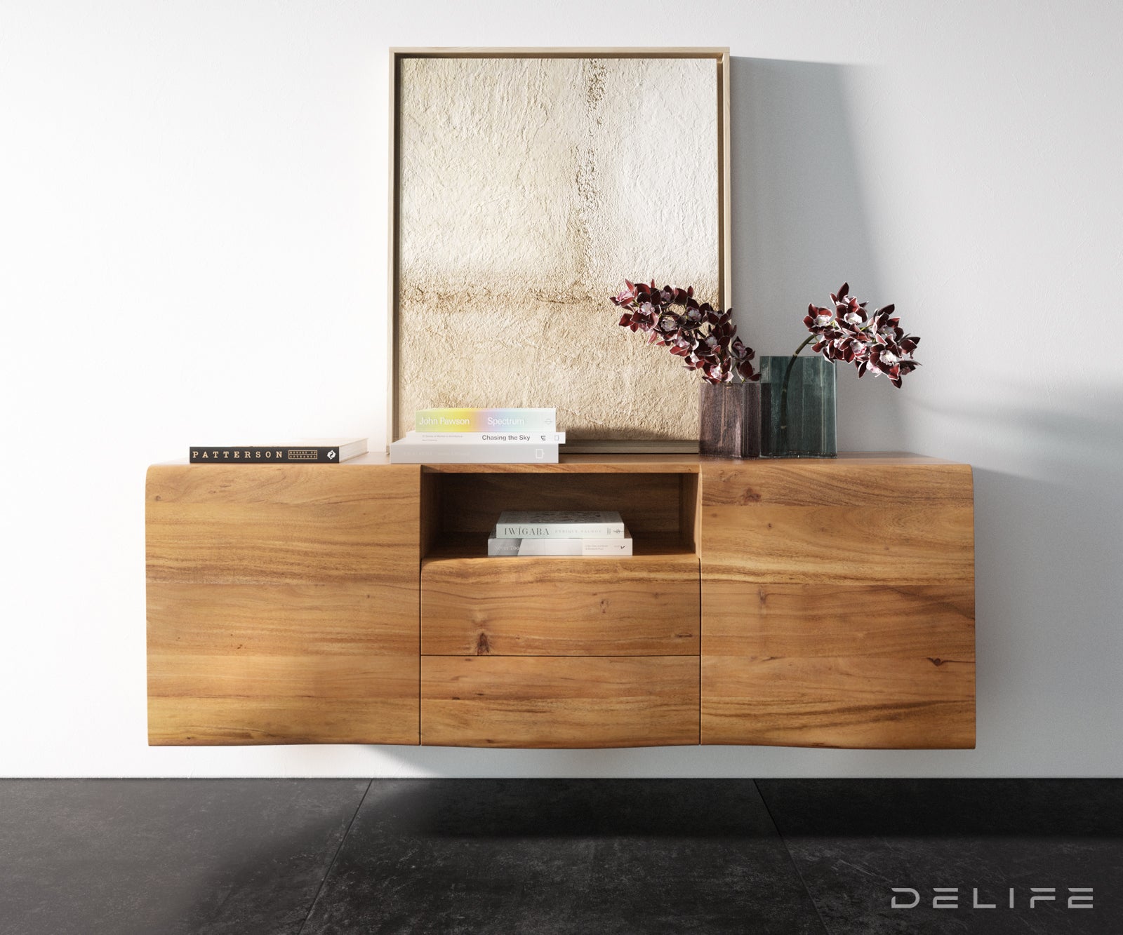 Nova komoda Live Edge, 175X40cm, Material: Akacija