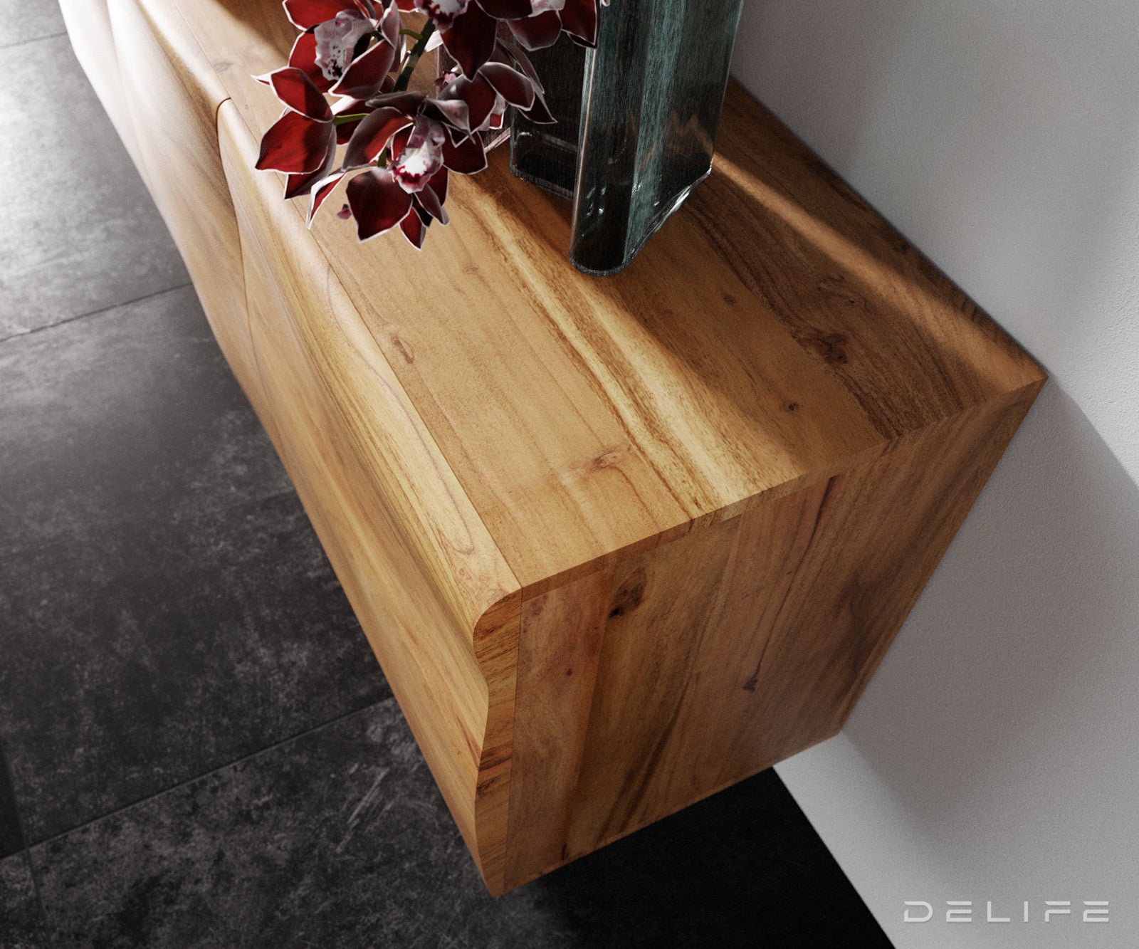 Nova komoda Live Edge, 175X40cm, Material: Akacija