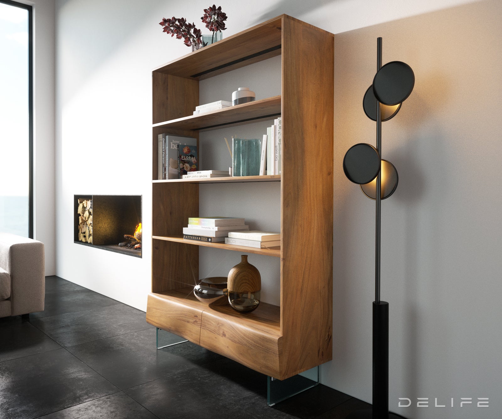 Polica Live-Edge 115x150cm, Material: Akacija