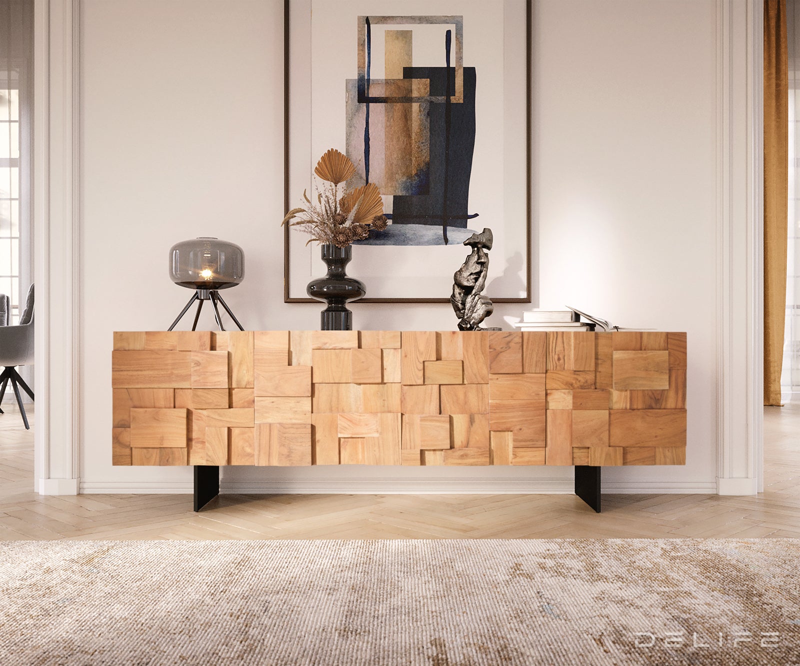 Sestavljanka TV omarica 175x35cm, Material: Akacija