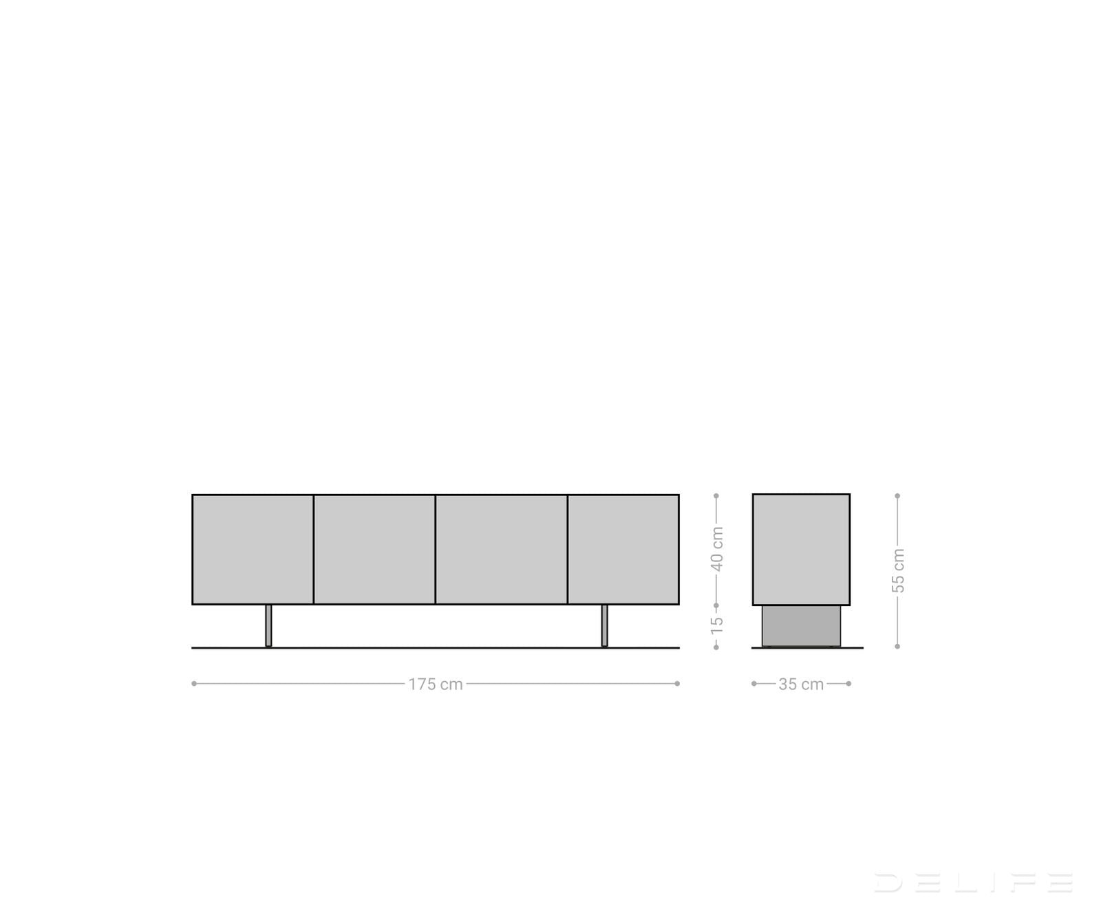 Sestavljanka TV omarica 175x35cm, Material: Akacija