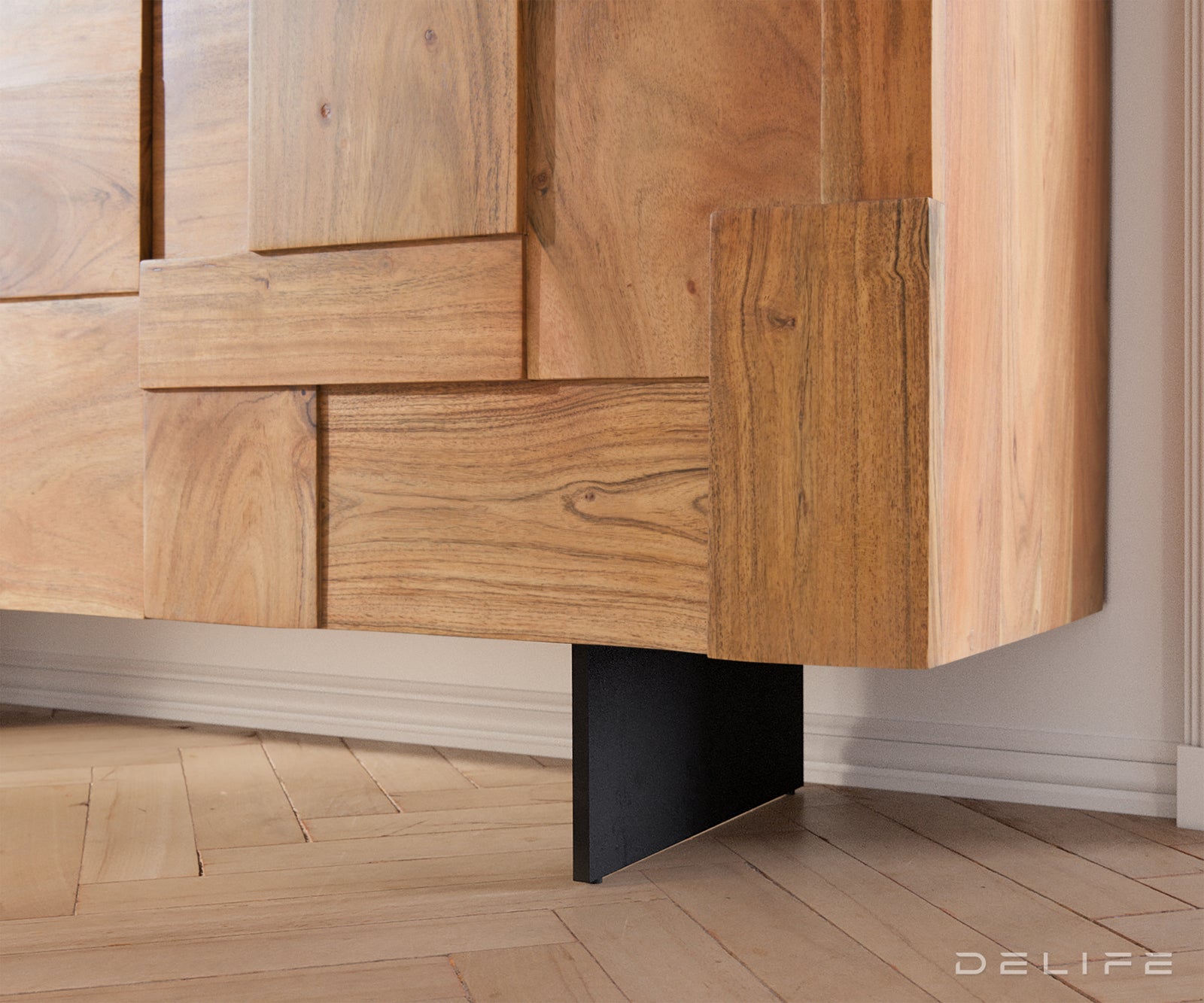 Predalnik s sestavljanko 145x40cm, Material: Akacija