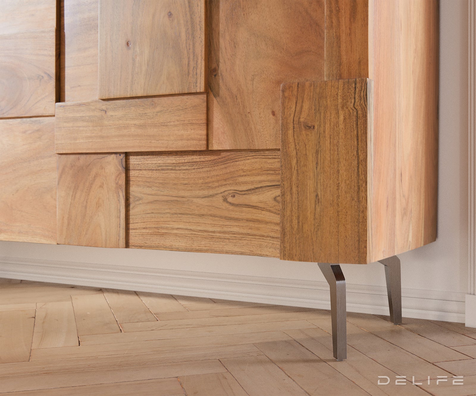 Predalnik s sestavljanko 145x40cm, Material: Akacija