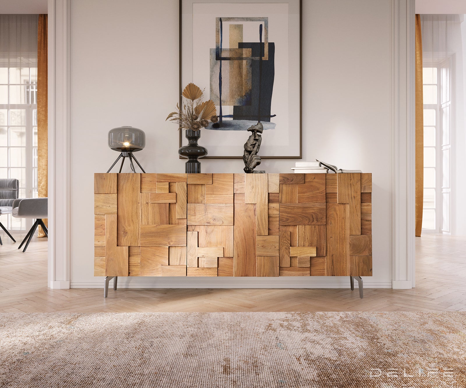 Komoda s predalnikom, 175x40cm, Material: Akacija