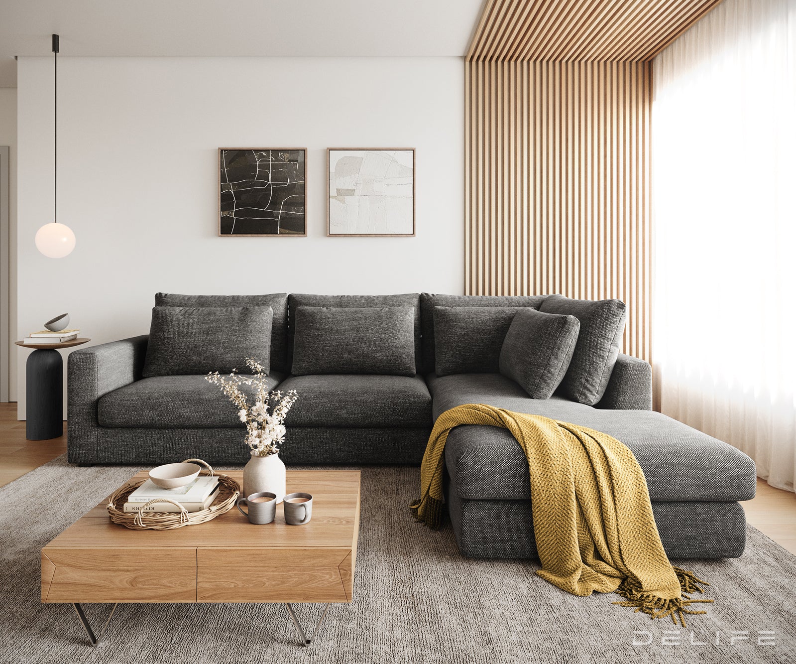 Kotna sedežna garnitura Isla 331x226cm, Material: Šenil