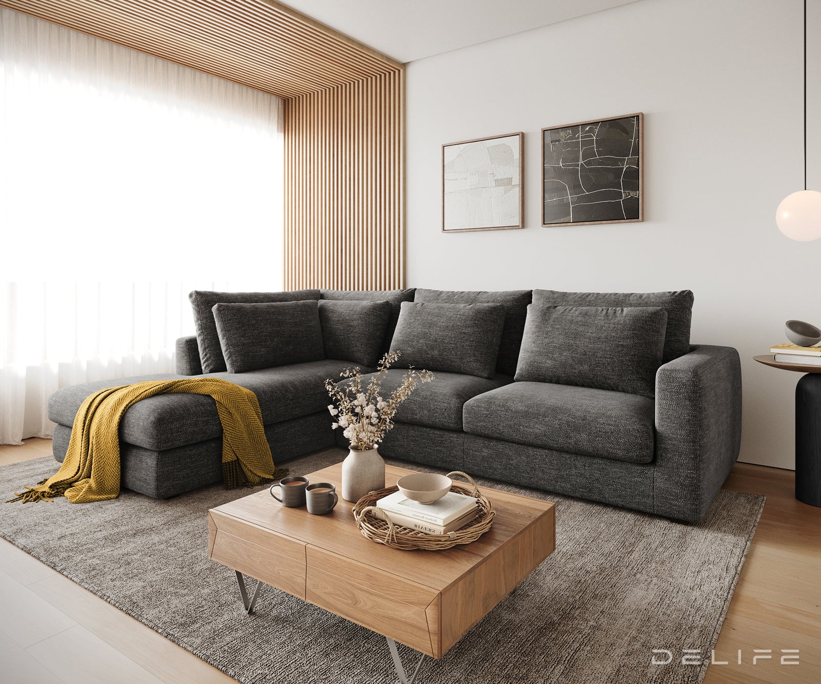 Kotna sedežna garnitura Isla 331x226cm, Material: Šenil