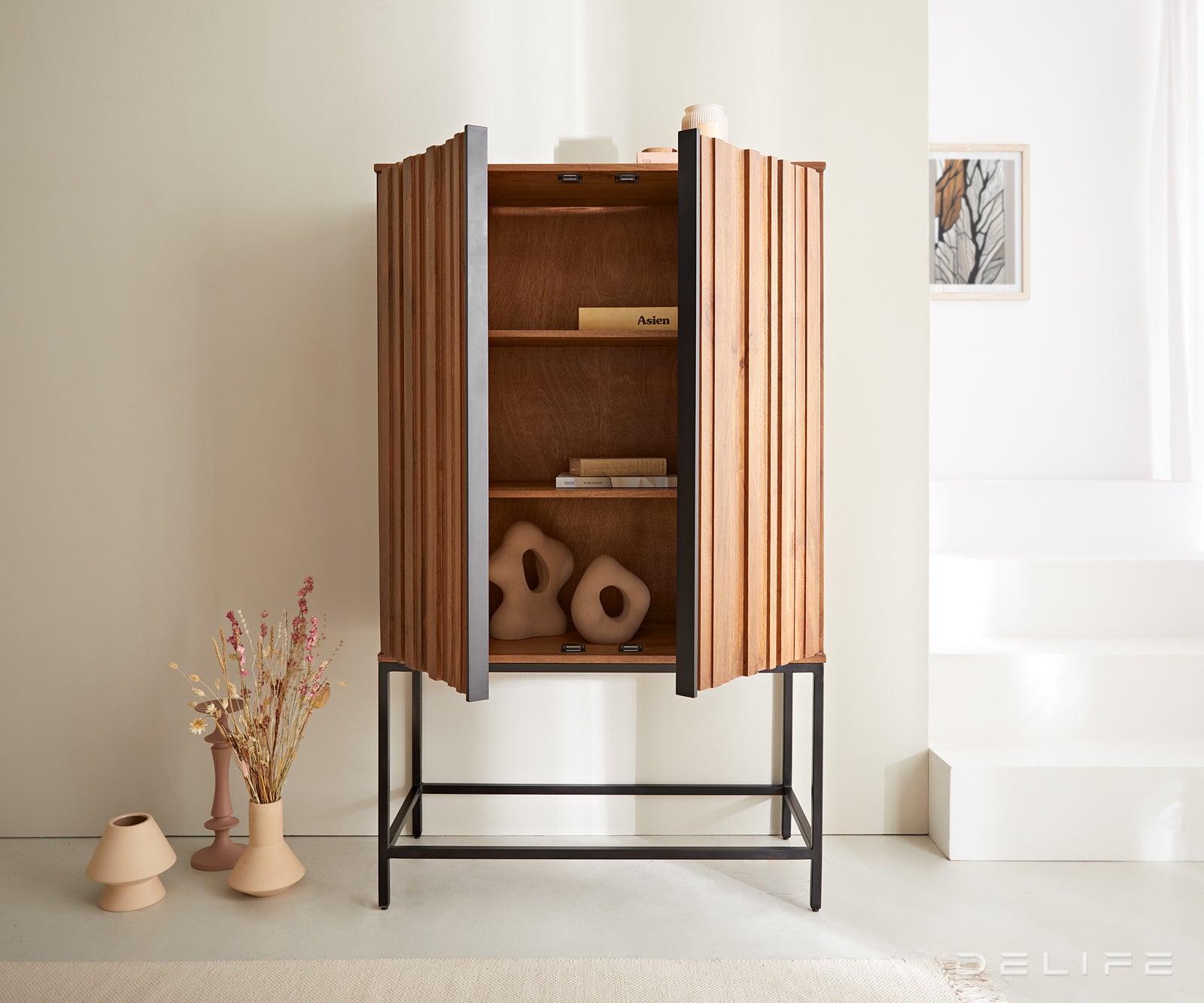 Visoka komoda Sivela 90x150cm, Material: Mango