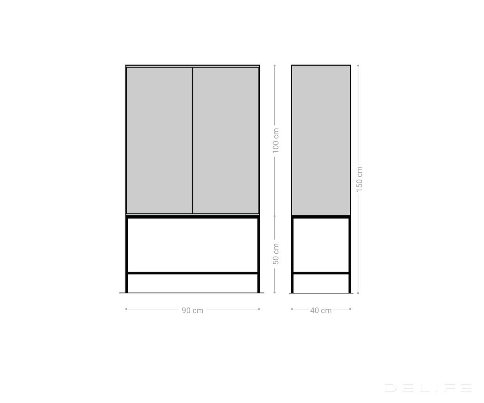 Visoka komoda Sivela 90x150cm, Material: Mango
