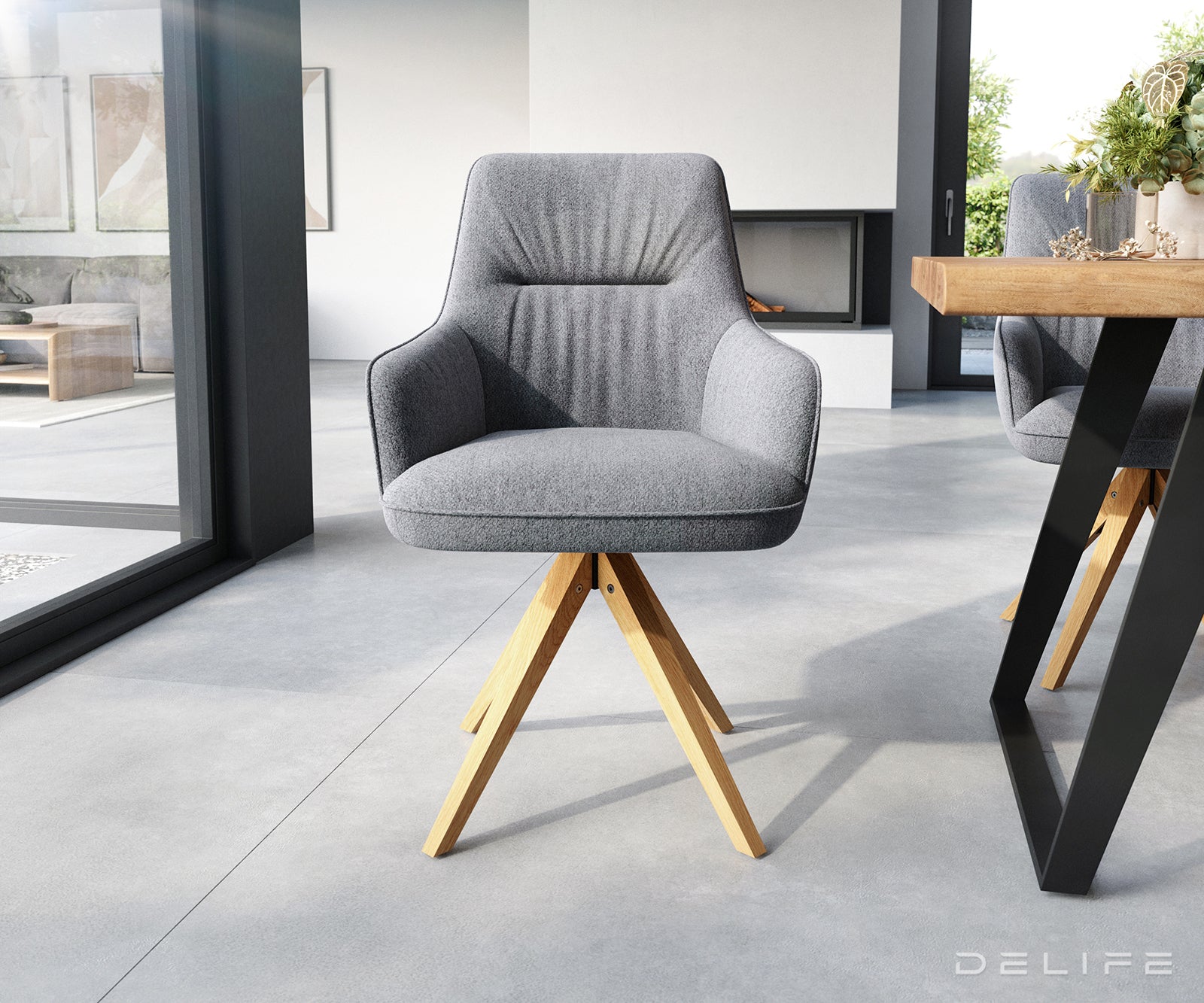 Jedilni stol Zelia, Material: Strukturirana tkanina 