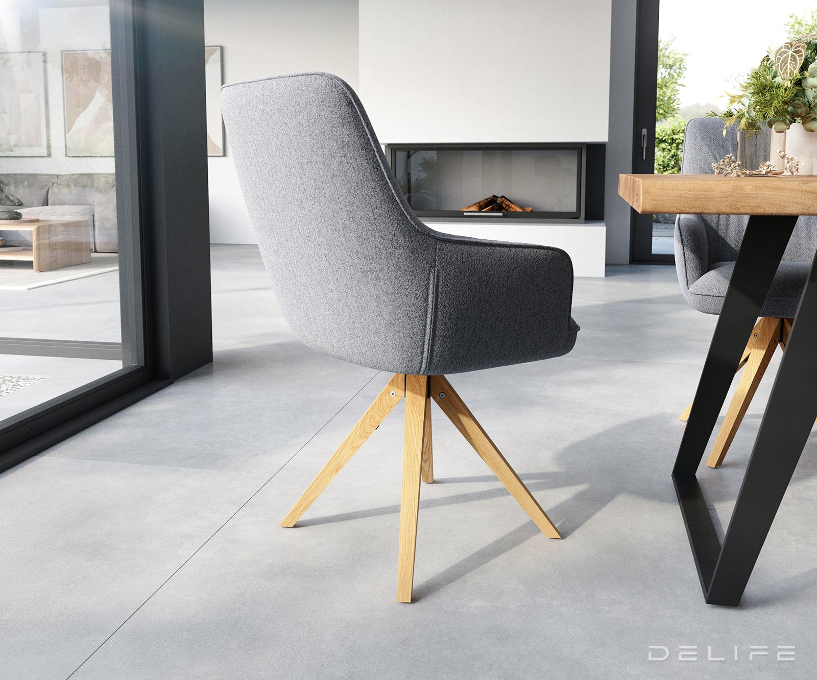 Jedilni stol Zelia, Material: Strukturirana tkanina 