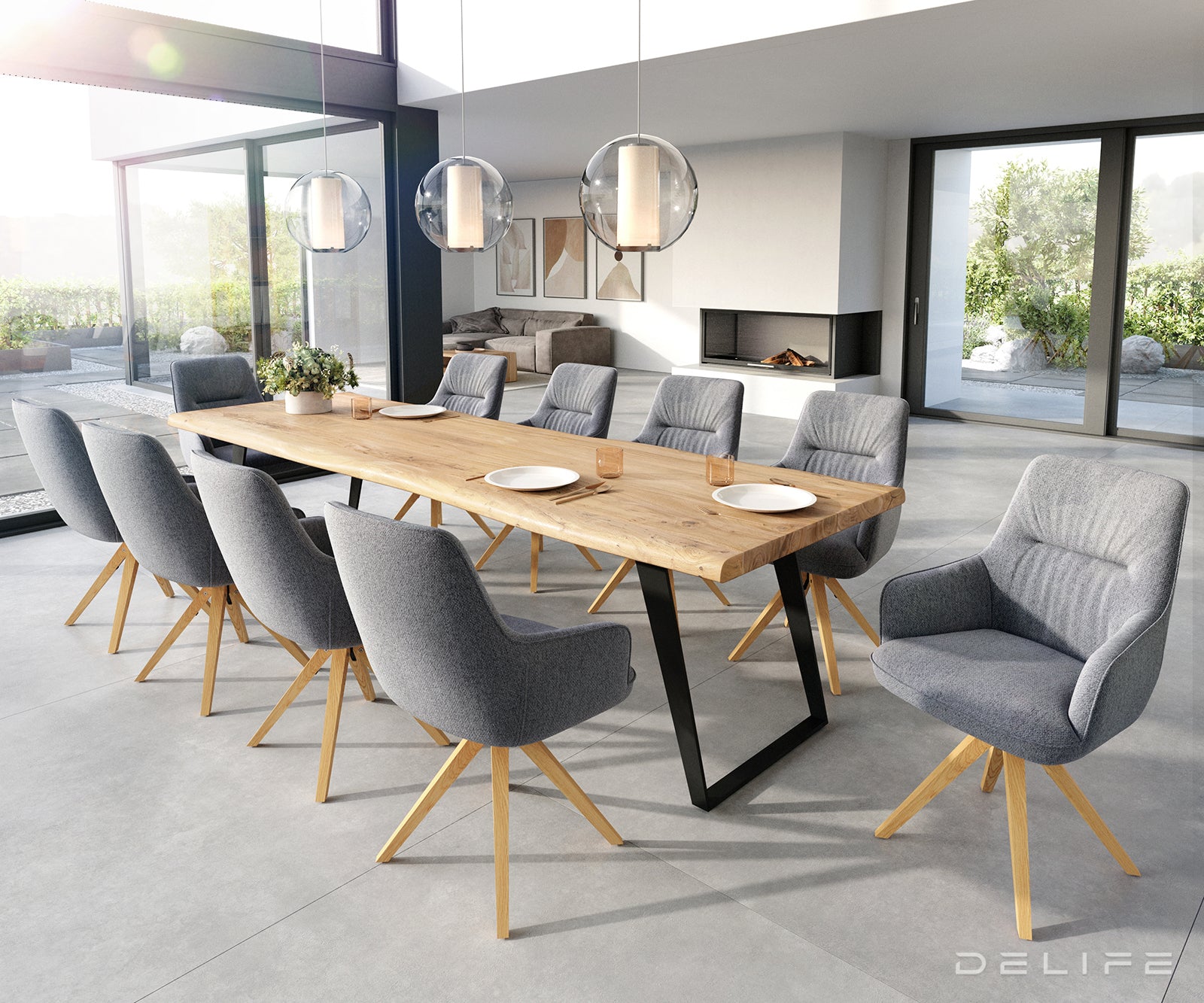 Jedilni stol Zelia, Material: Strukturirana tkanina 