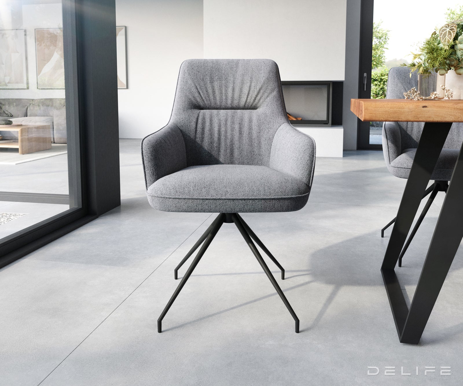 Jedilni stol Zelia, Material: Strukturirana tkanina 