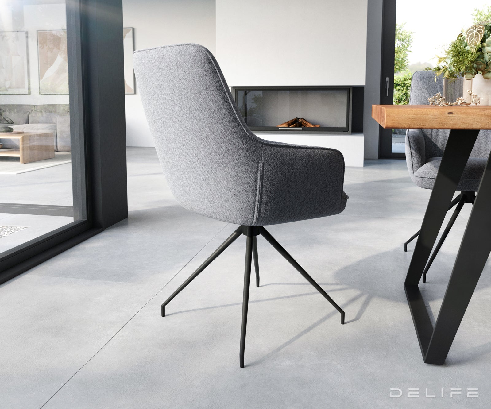 Jedilni stol Zelia, Material: Strukturirana tkanina 