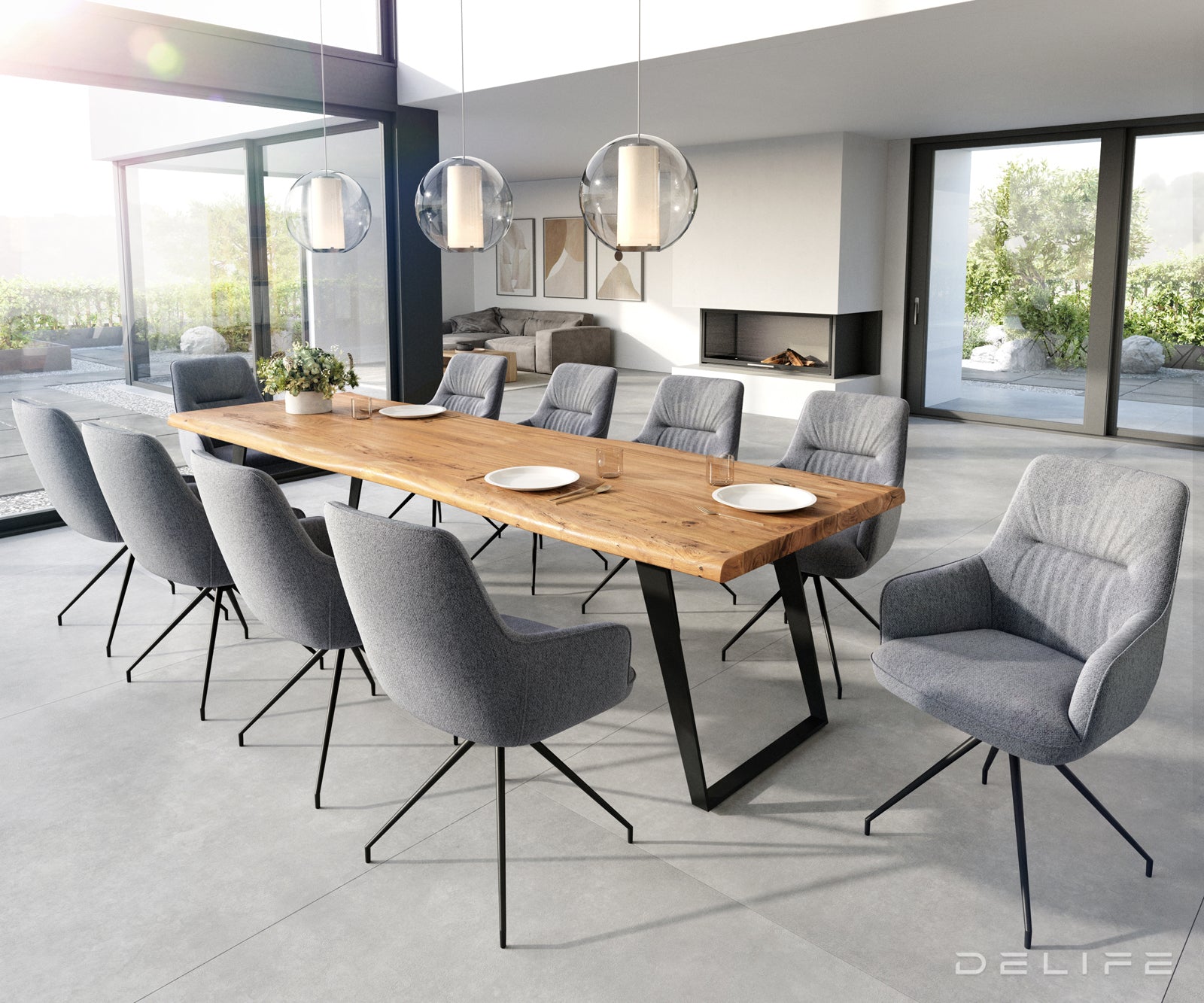 Jedilni stol Zelia, Material: Strukturirana tkanina 