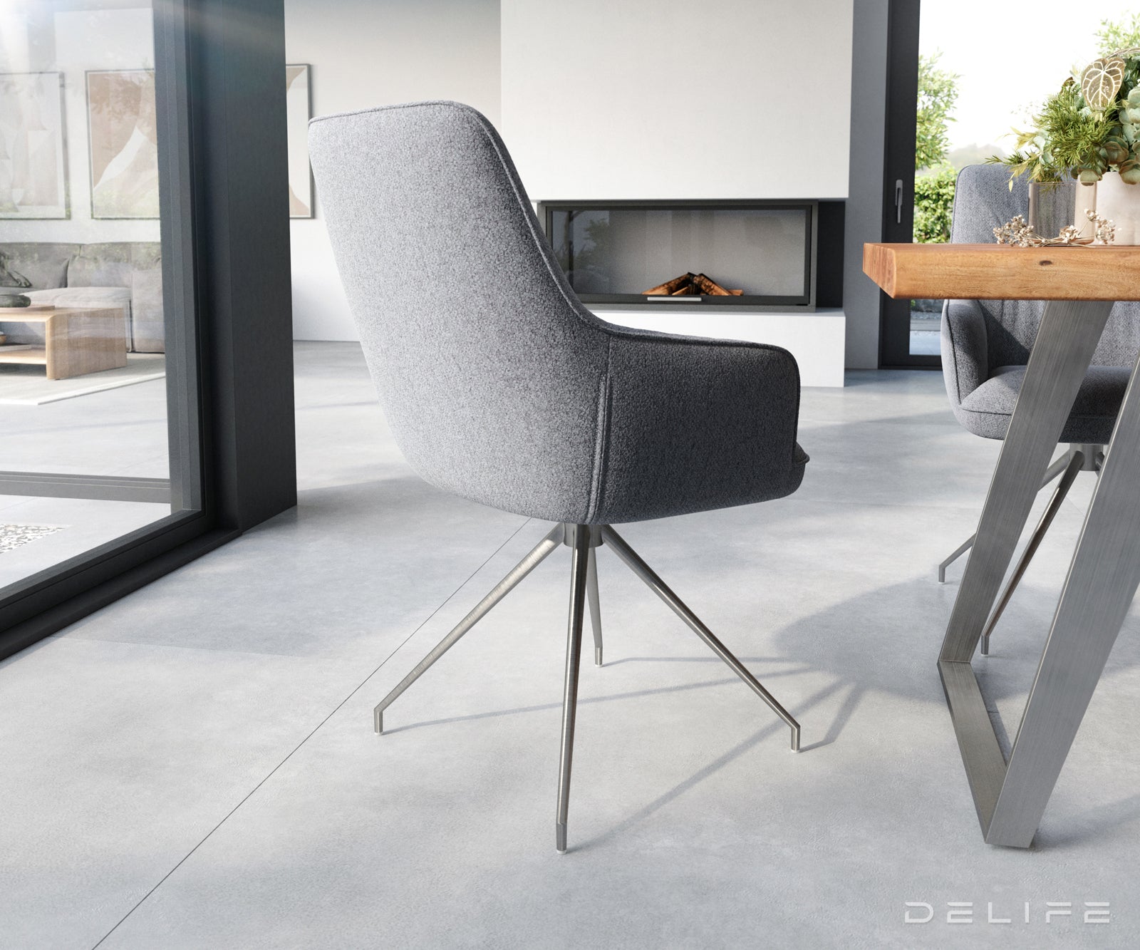 Jedilni stol Zelia, Material: Strukturirana tkanina 